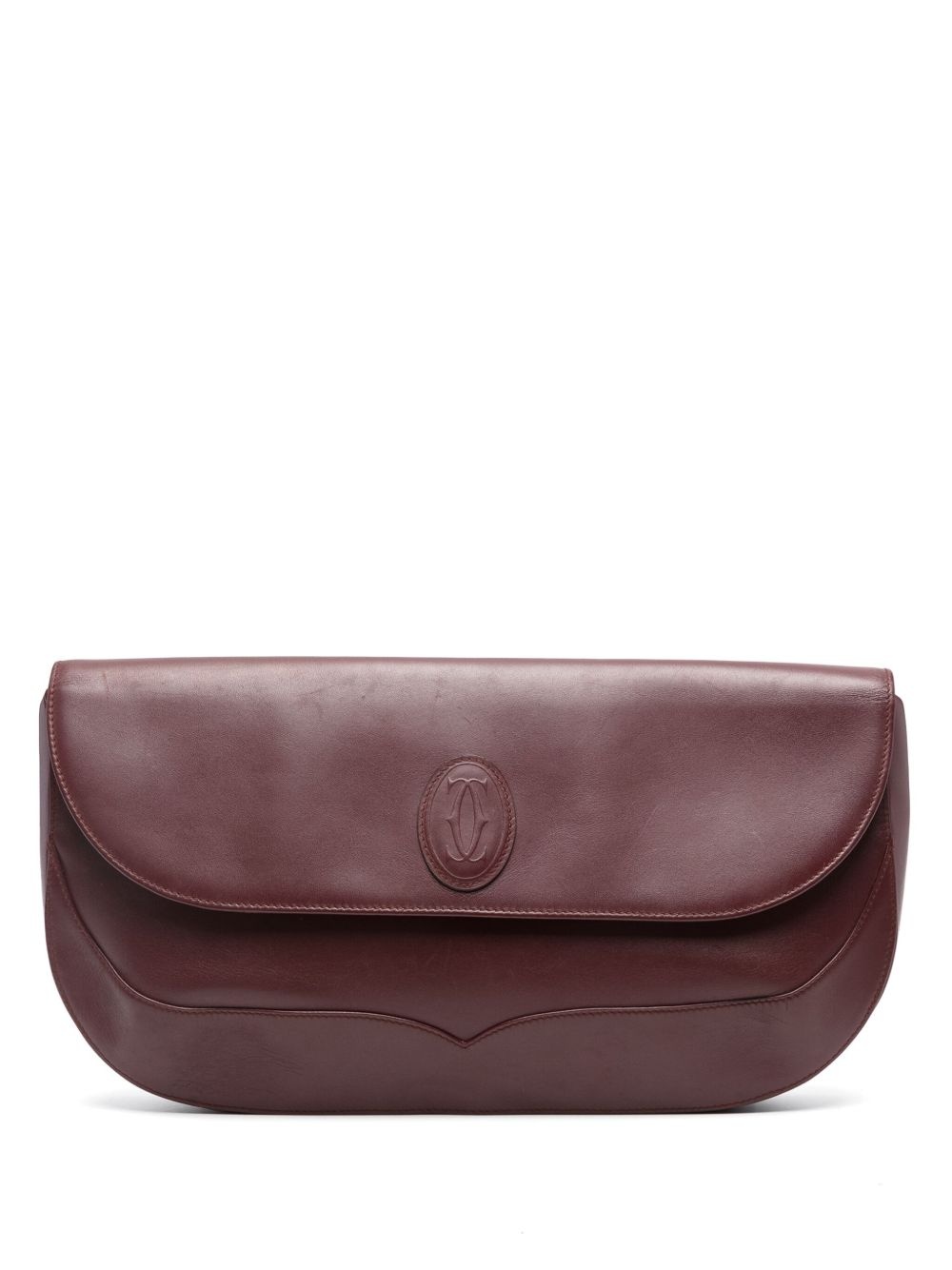 1990s logo-embossed flap clutch - 1