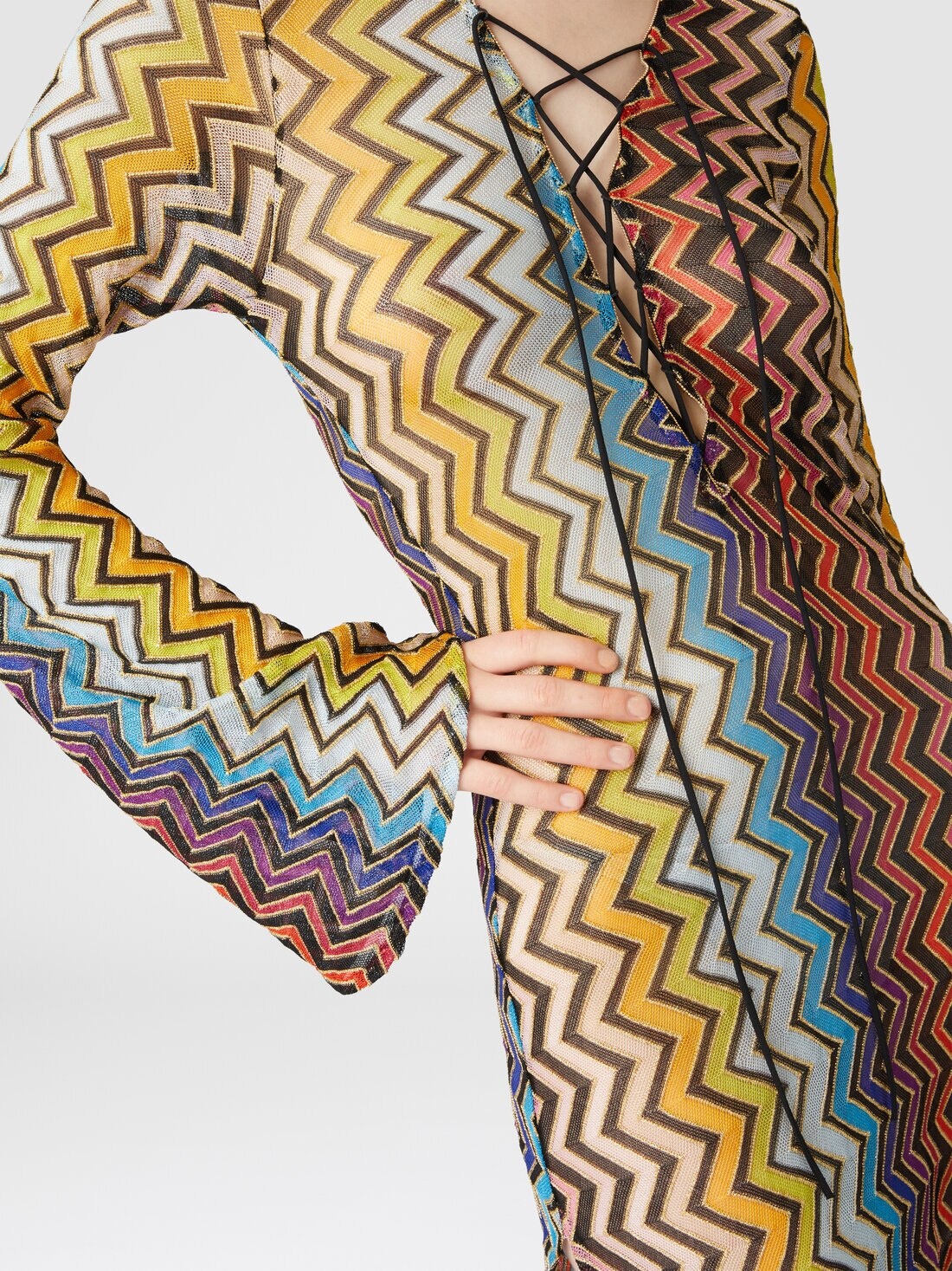 Long caftan with zig zag pattern - 5