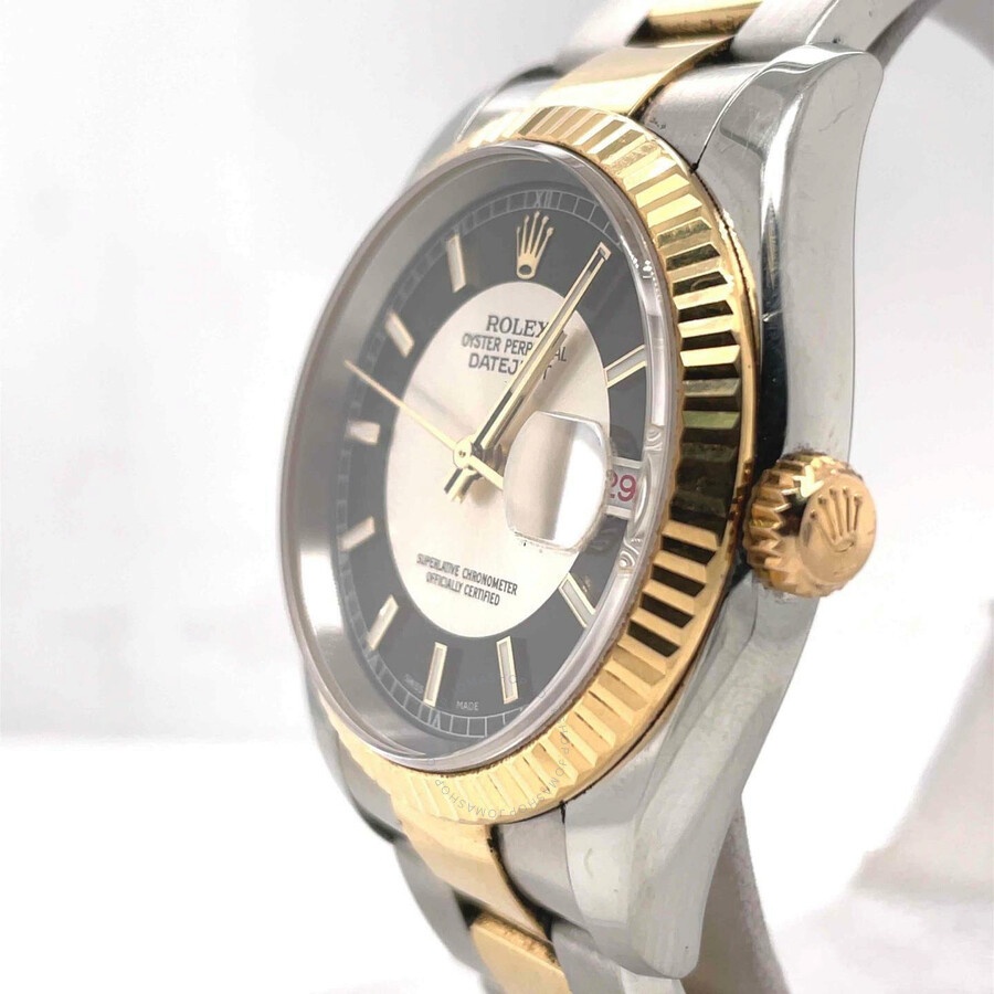 Pre-owned Rolex Oyster Perpetual Datejust 36 Silver and black Dial Men's Watch 116233BKSSO - 3