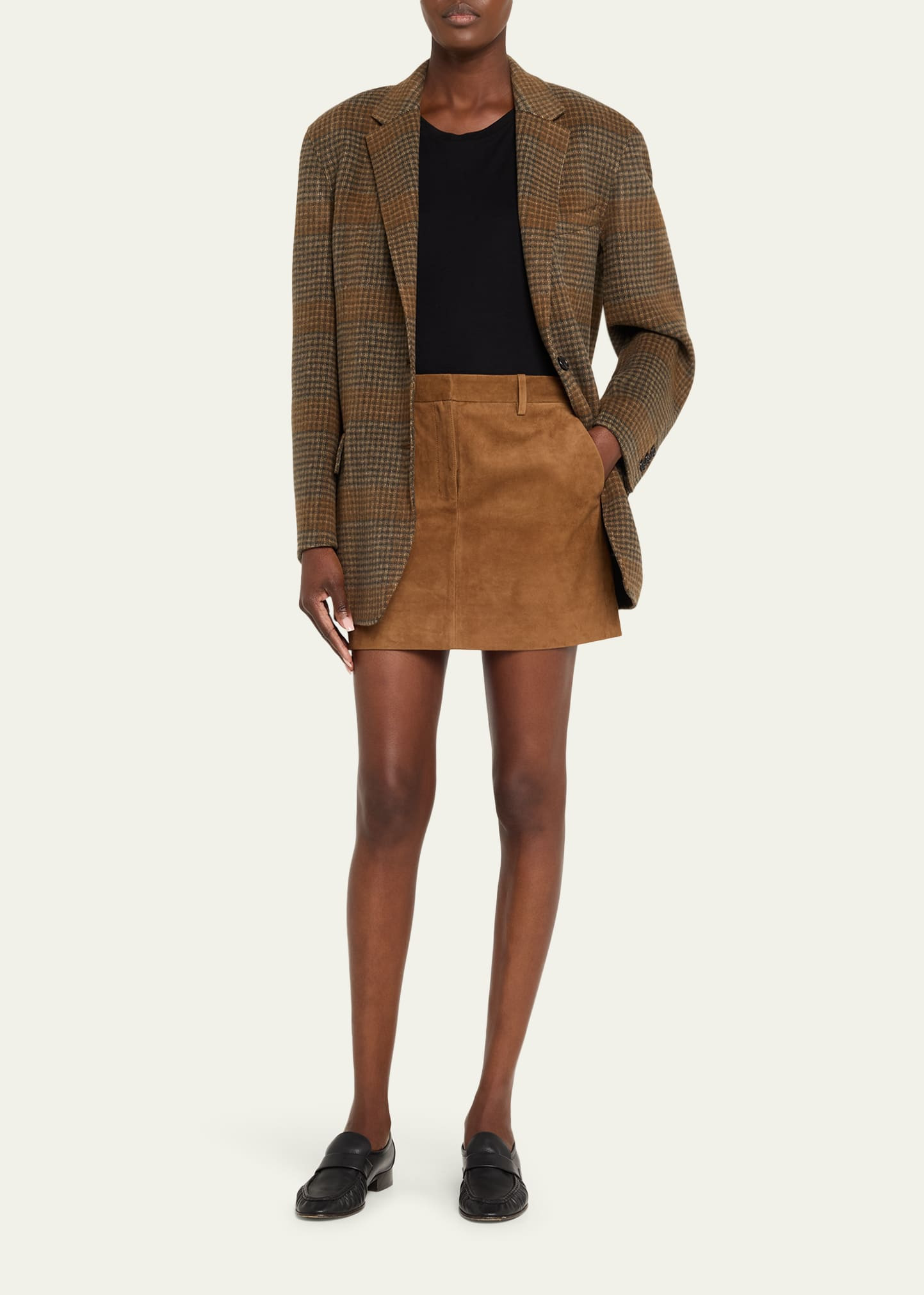 Mini Suede Trouser Skirt - 2