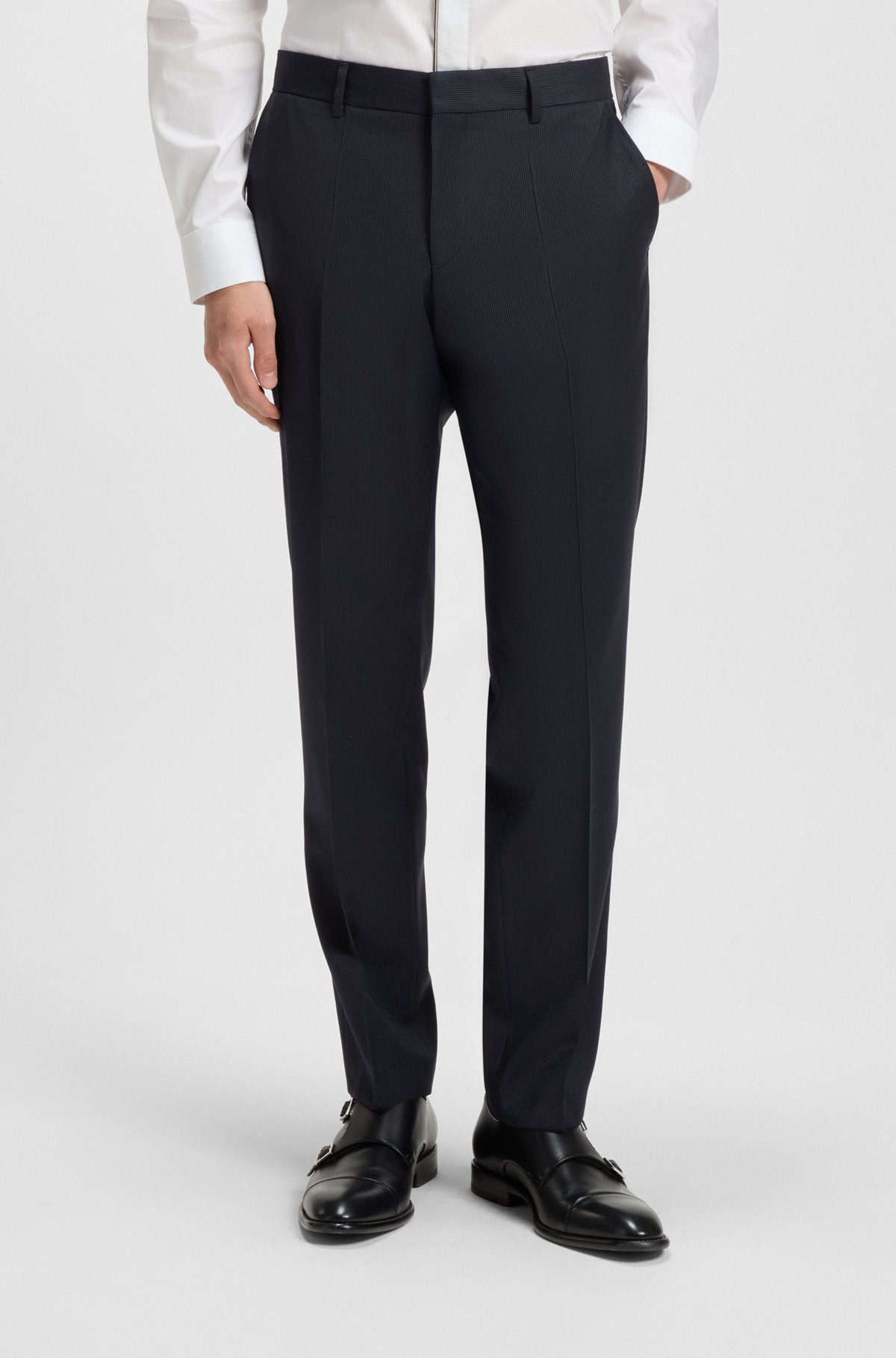 REGULAR-FIT SUIT IN STRIPED VIRGIN WOOL - 6