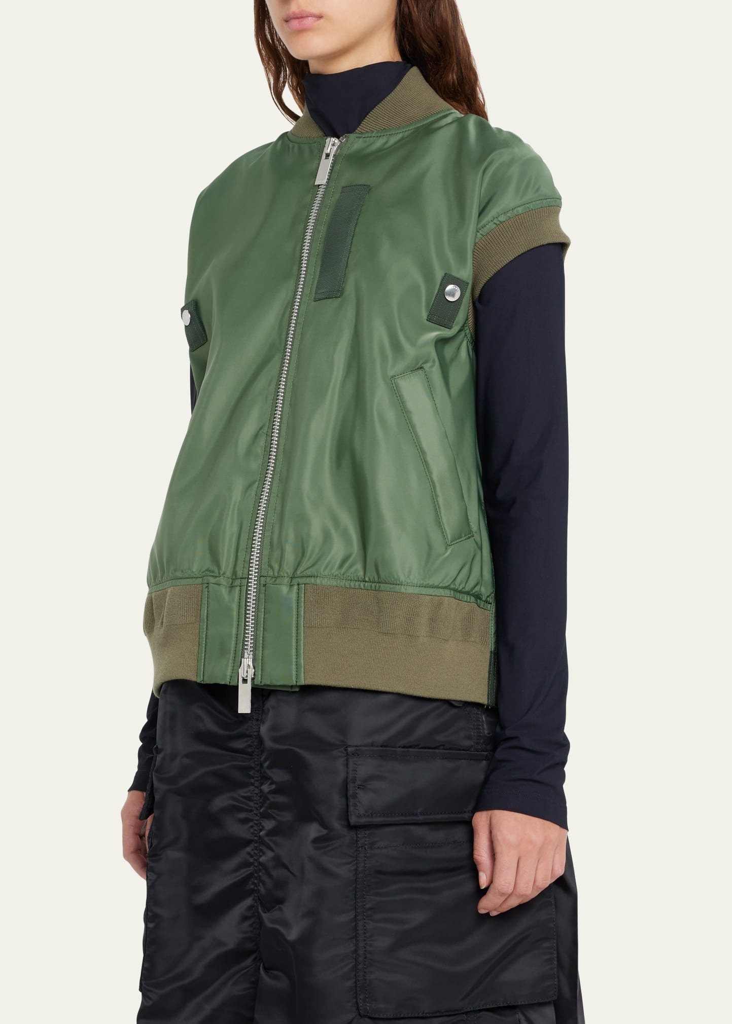 sacai - サカイ sacai 21SS Bomber Vest 121-05404 sacai Bomber Padded Vest | bergdorfgoodman | REVERSIBLE
