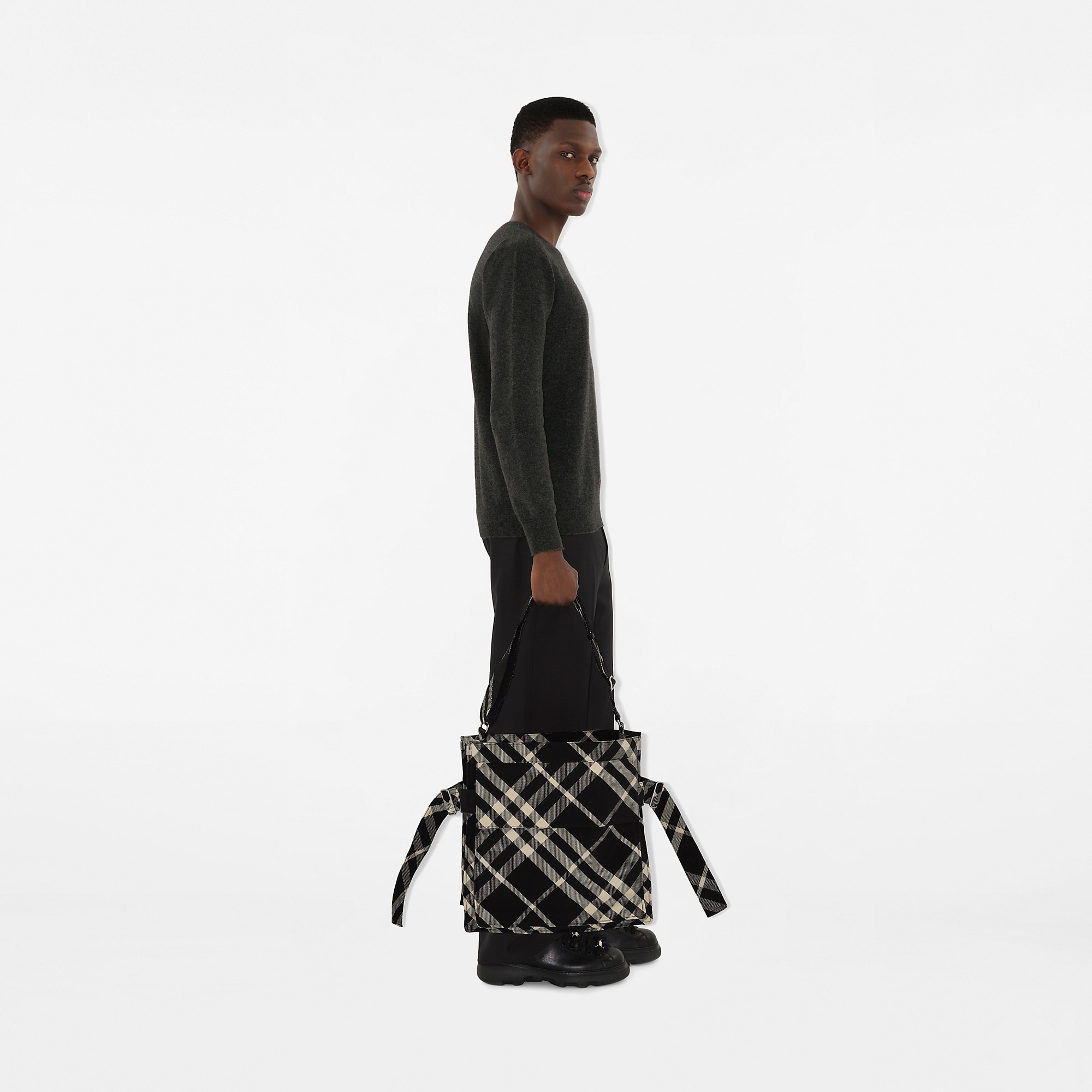 Medium Check Trench Tote - 3