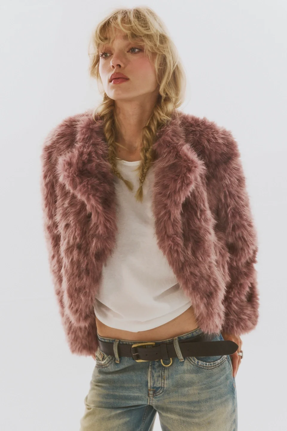 Supernova Cropped Faux Fur Jacket - 1