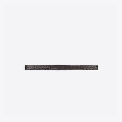 BALENCIAGA Men's Logo Rolled Buckle Belt in Dark Grey outlook