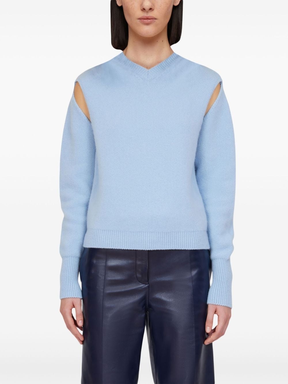 layered cashmere sweater - 2