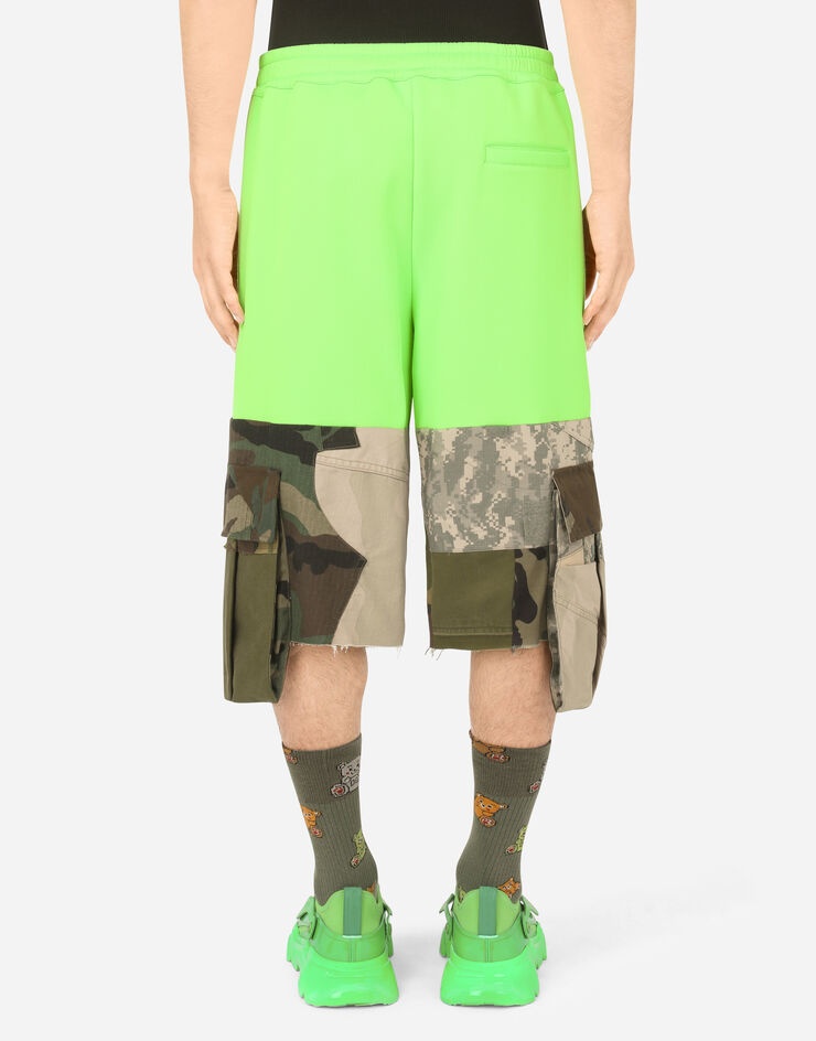 Camouflage patchwork jogging shorts - 2