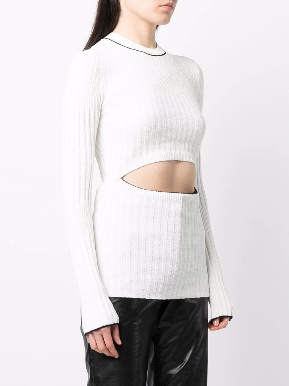 contrast-trim bouclé cardigan - 3