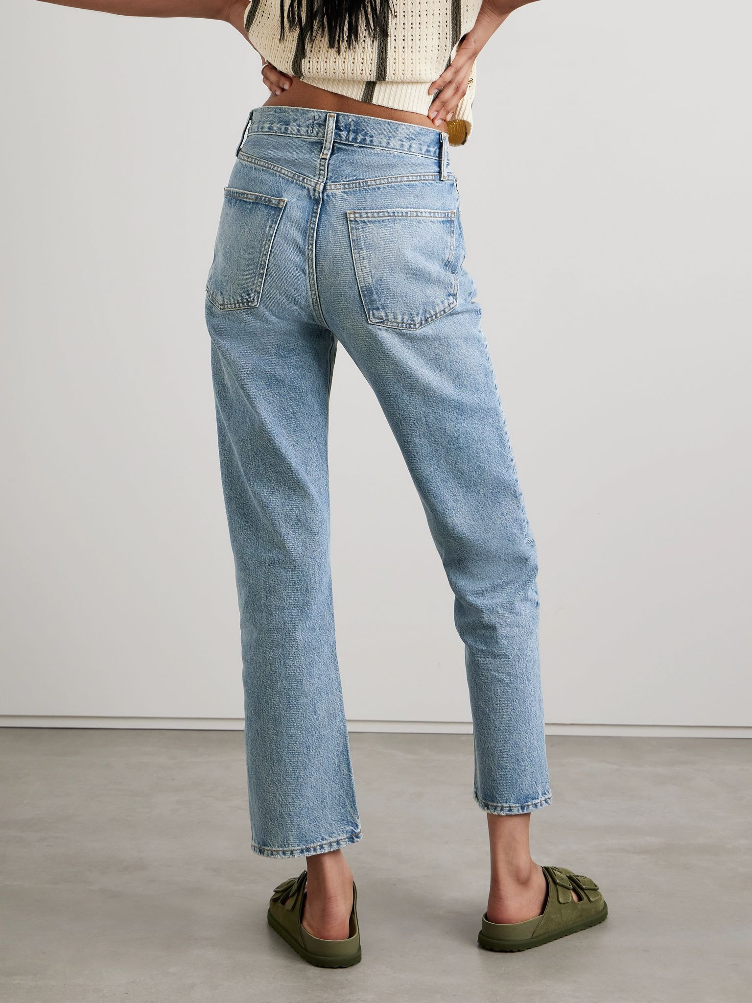 '90s Pinch Waist high-rise straight-leg organic jeans Light denim - 4