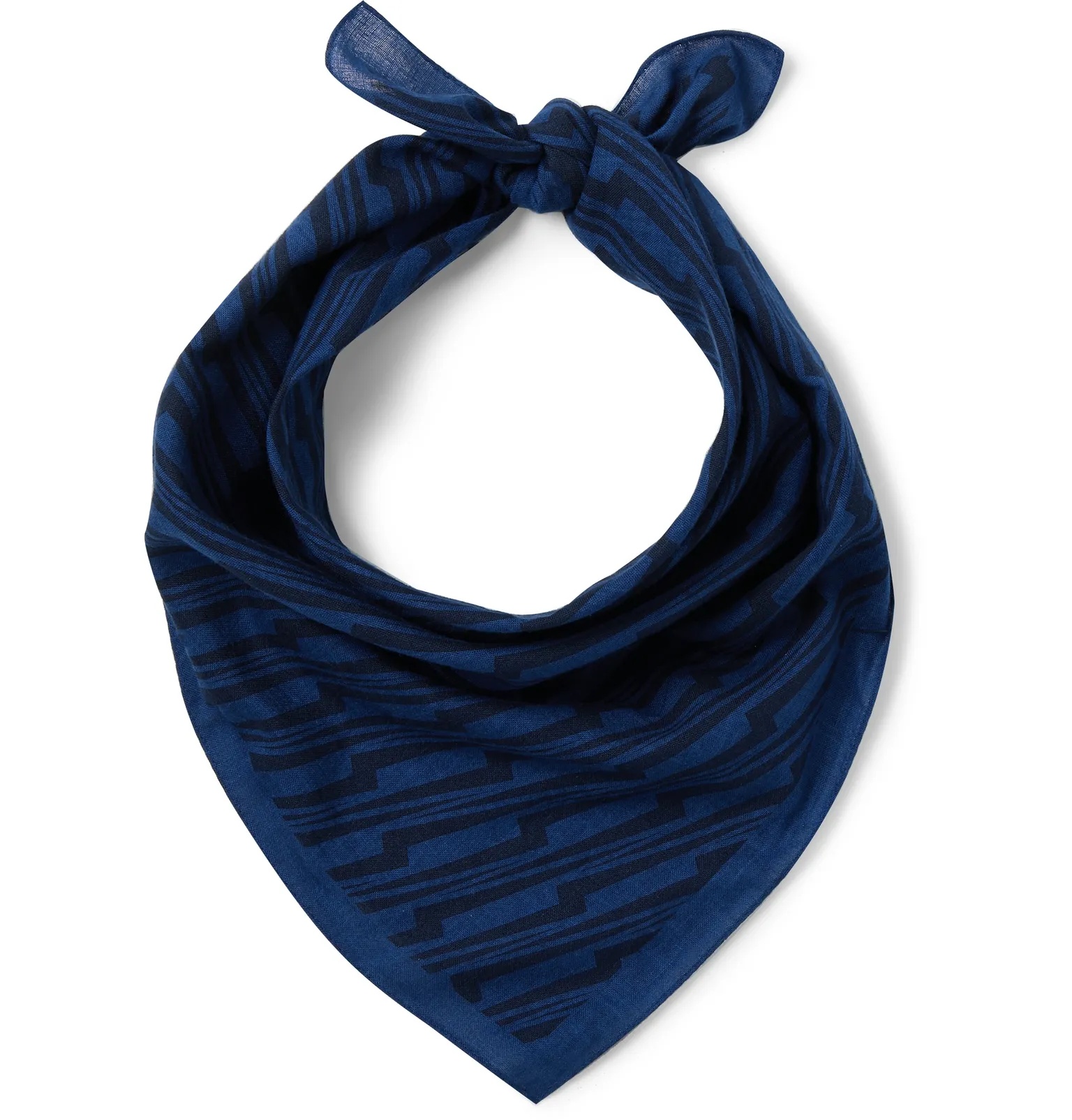 Indigo-Dyed Printed Bandana - 1