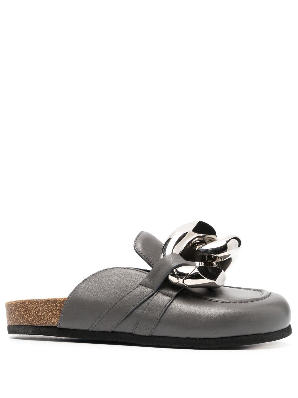chain-detail leather loafers - 1