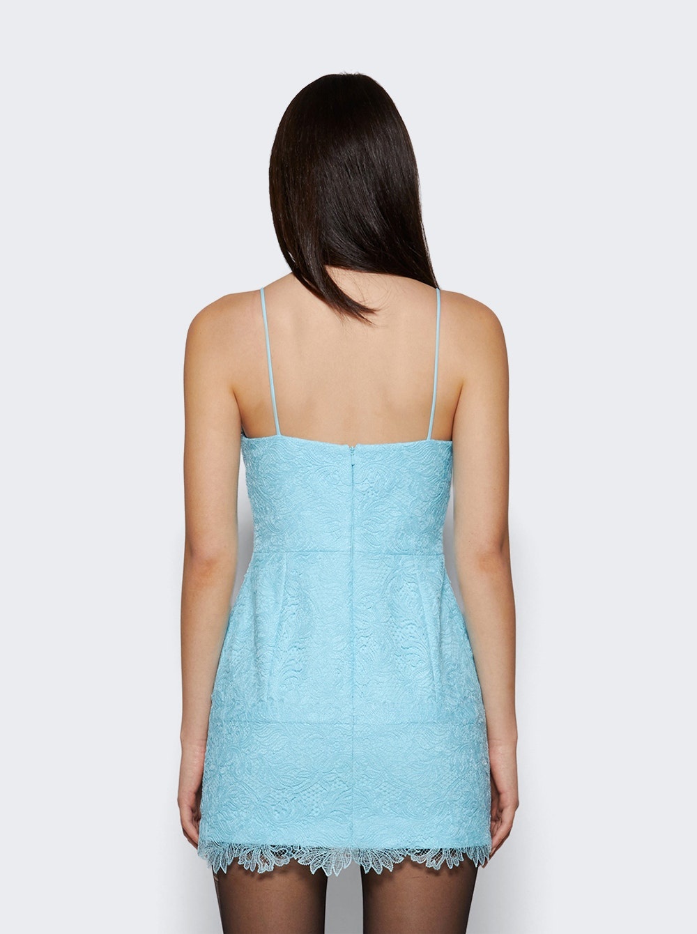 Lace Cami Mini Dress Blue - 4