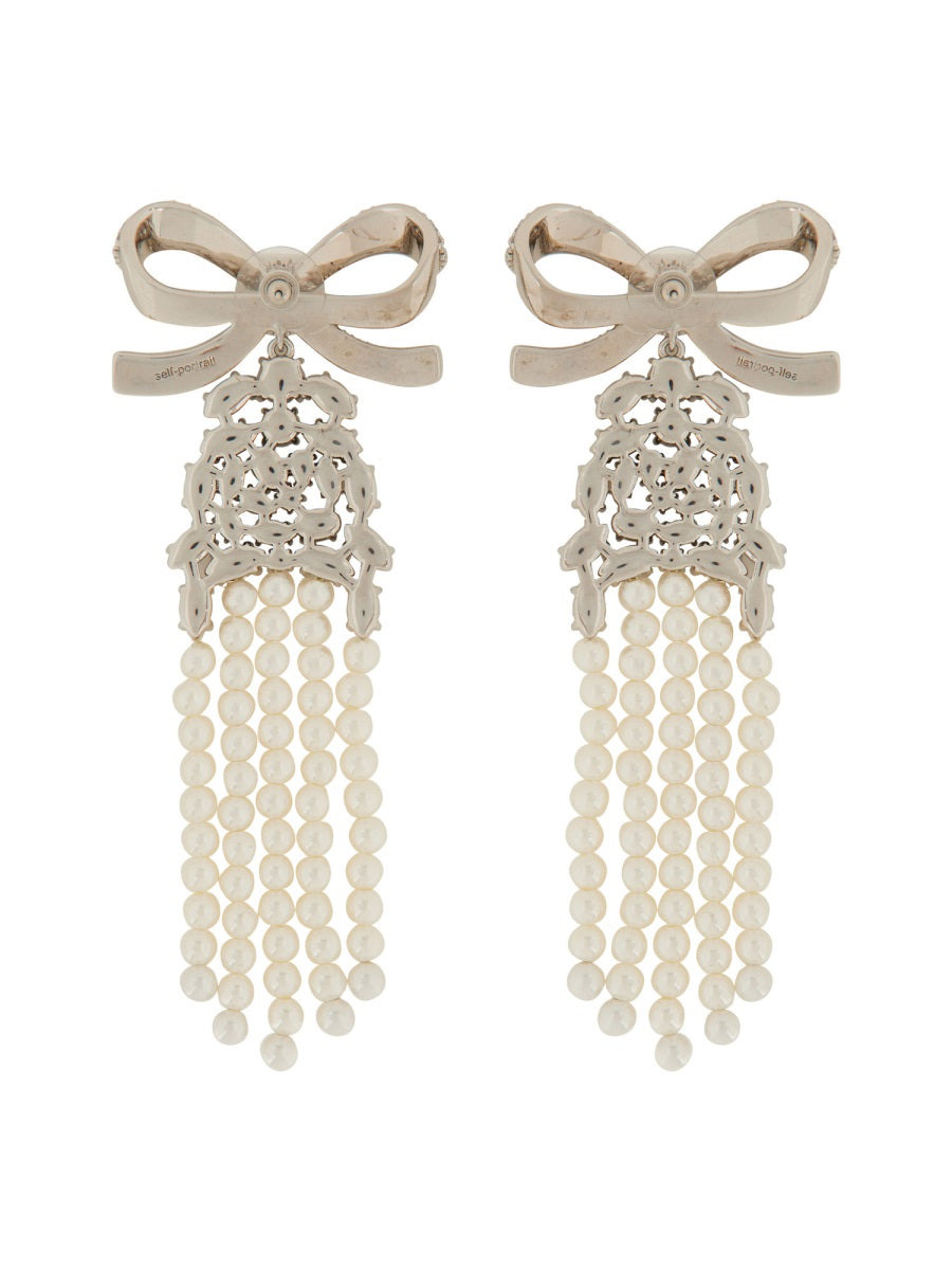 Self-Portrait Women Drop Earrings With Bow - 2