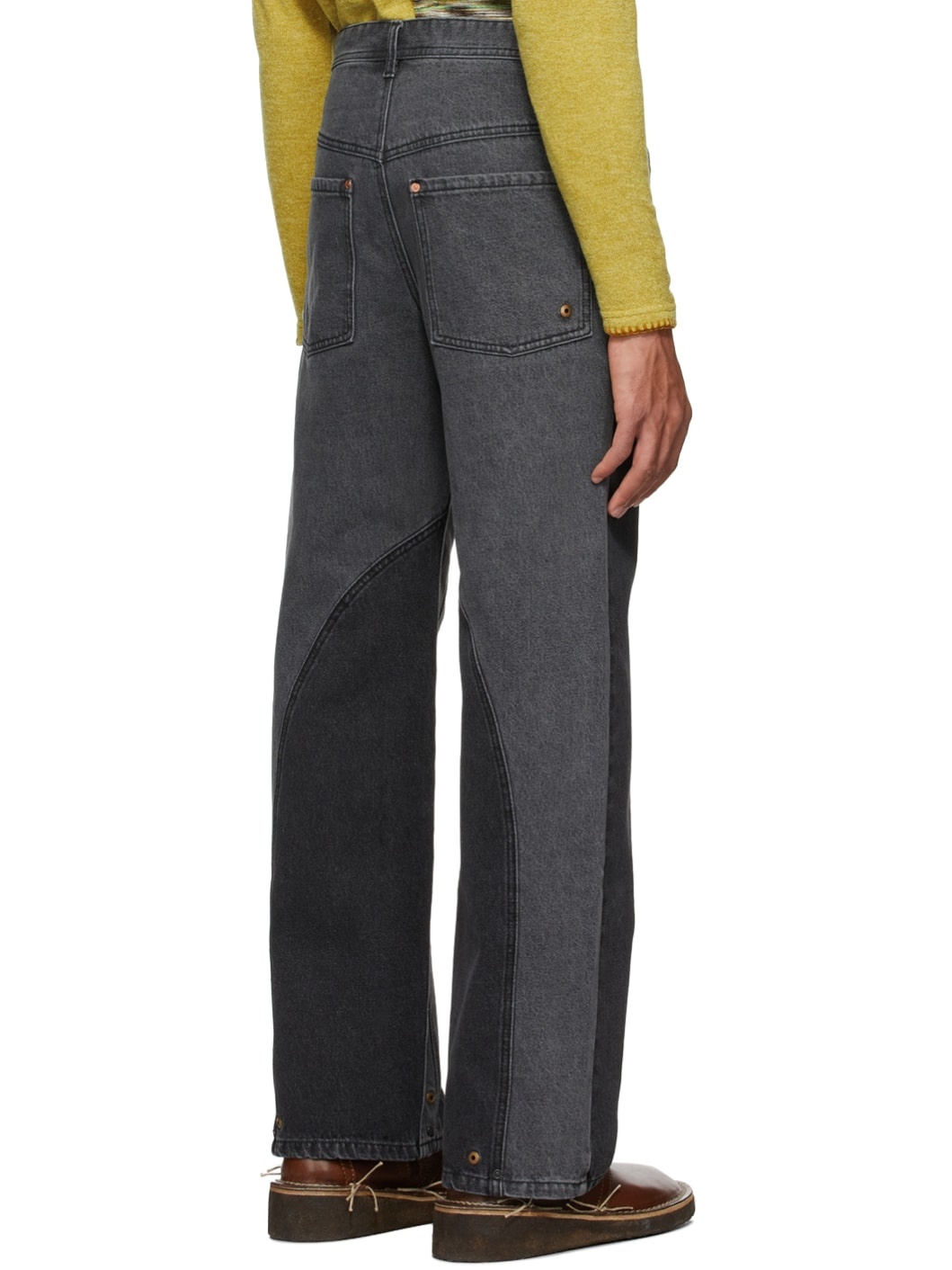 Grey Lucas Contrast Panel Jeans - 3