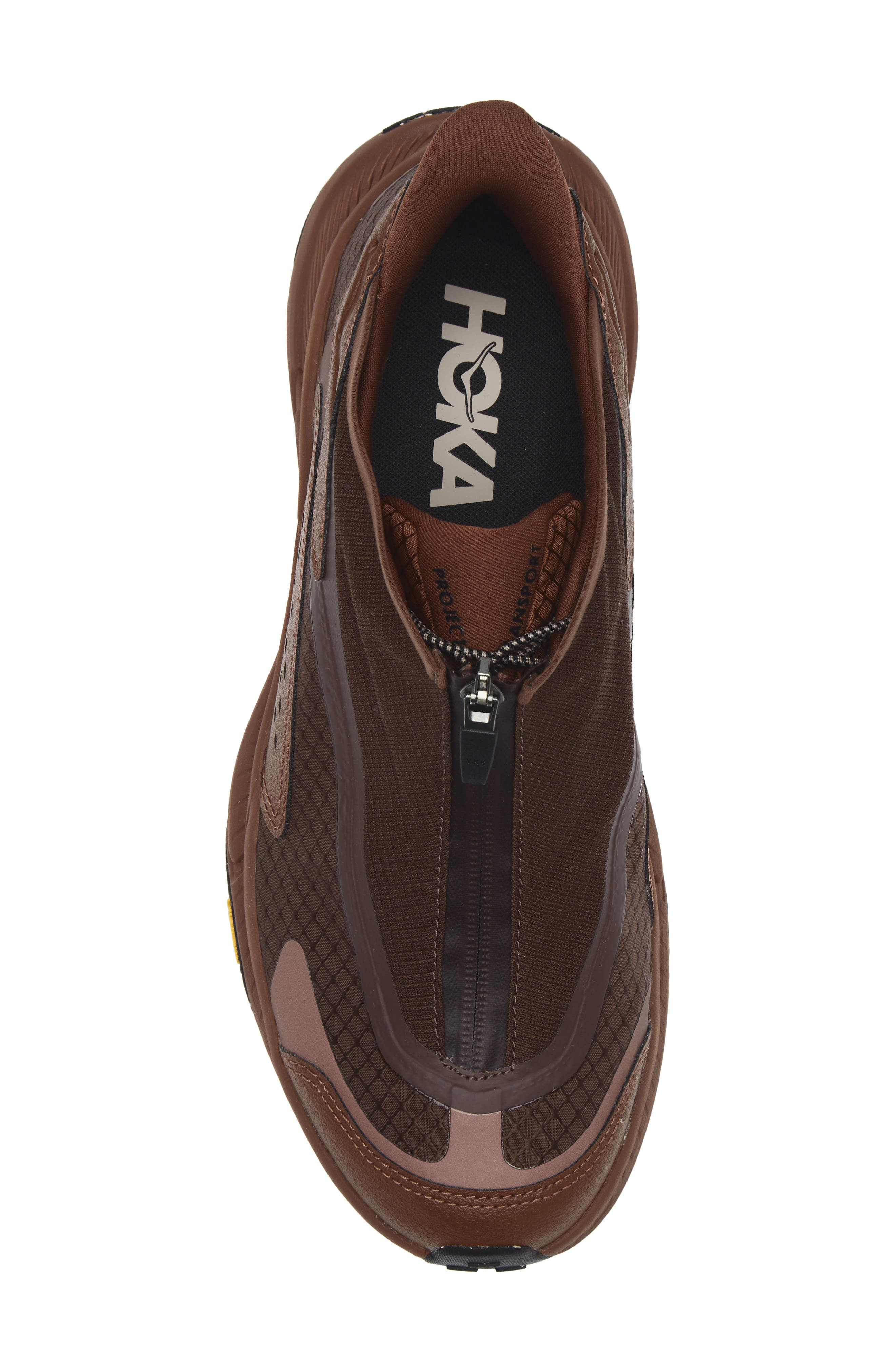HOKA Gender Inclusive Project Transport Zip Sneaker in Mineral Brown /Walnut at Nordstrom - 5