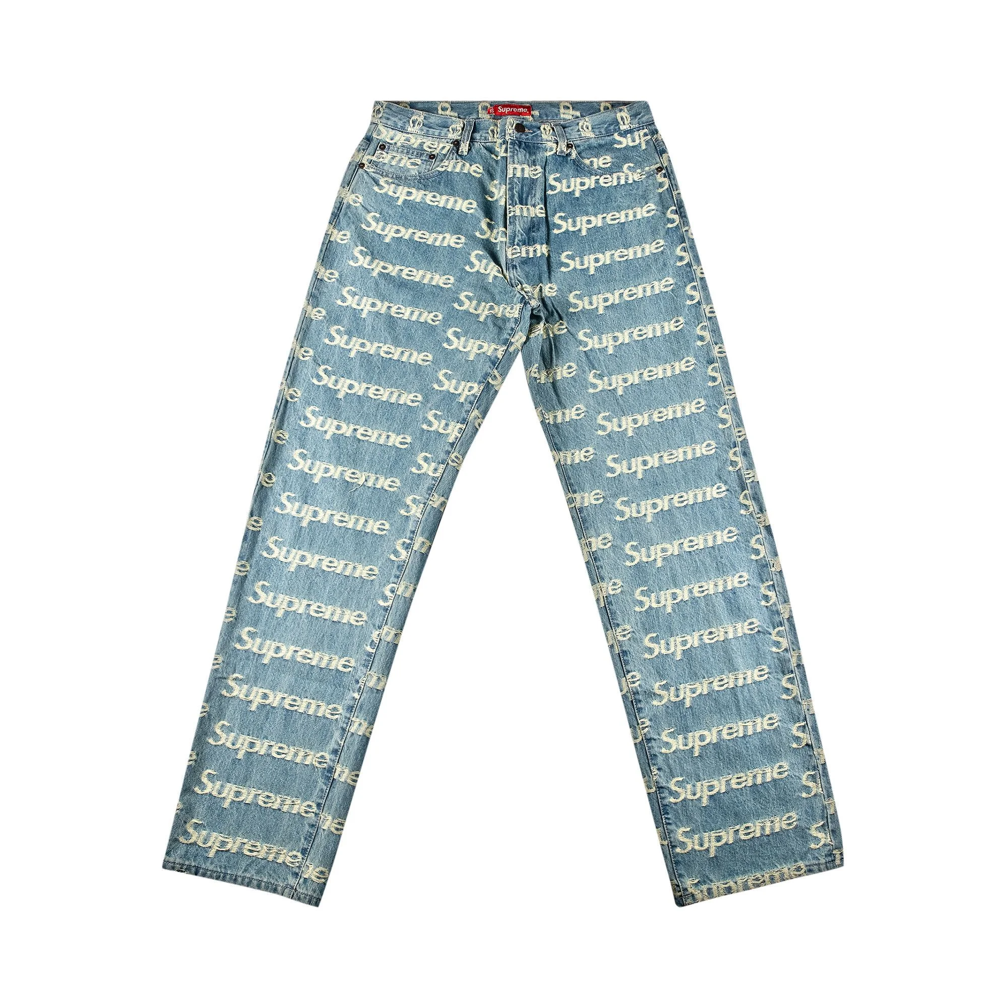 Supreme Frayed Logos Regualr Jean 'Blue' - 1