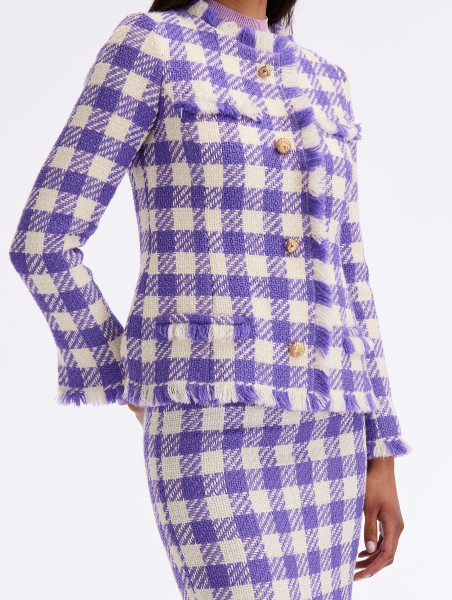 CHECK TWEED JACKET - 4