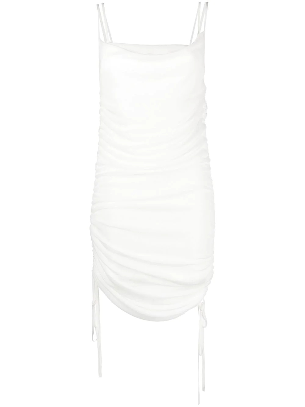 semi-sheer draped minidress - 1