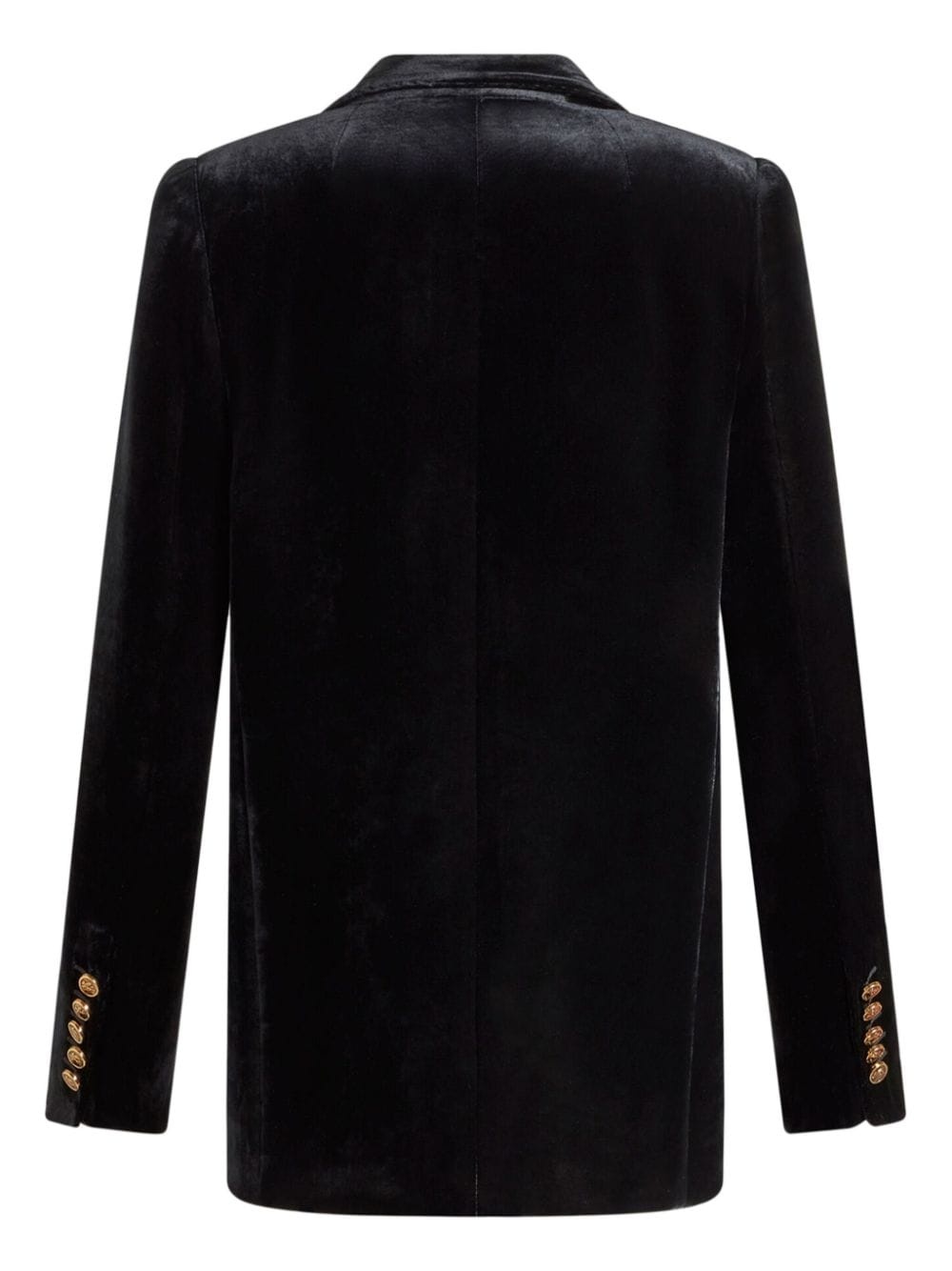 velvet single-breasted blazer - 7