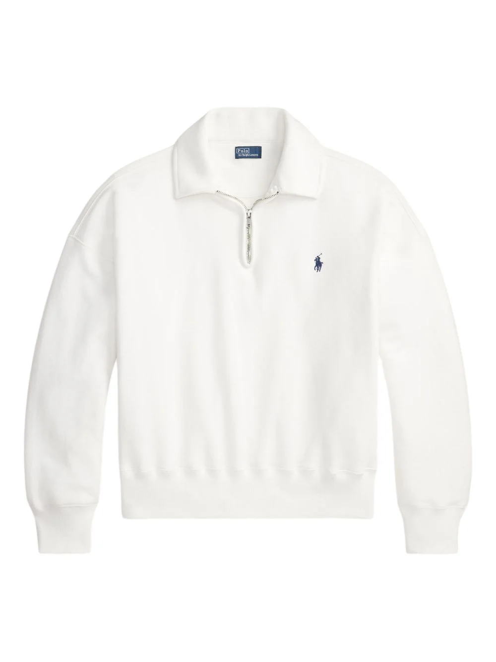 zip-collar logo sweatshirt - 1