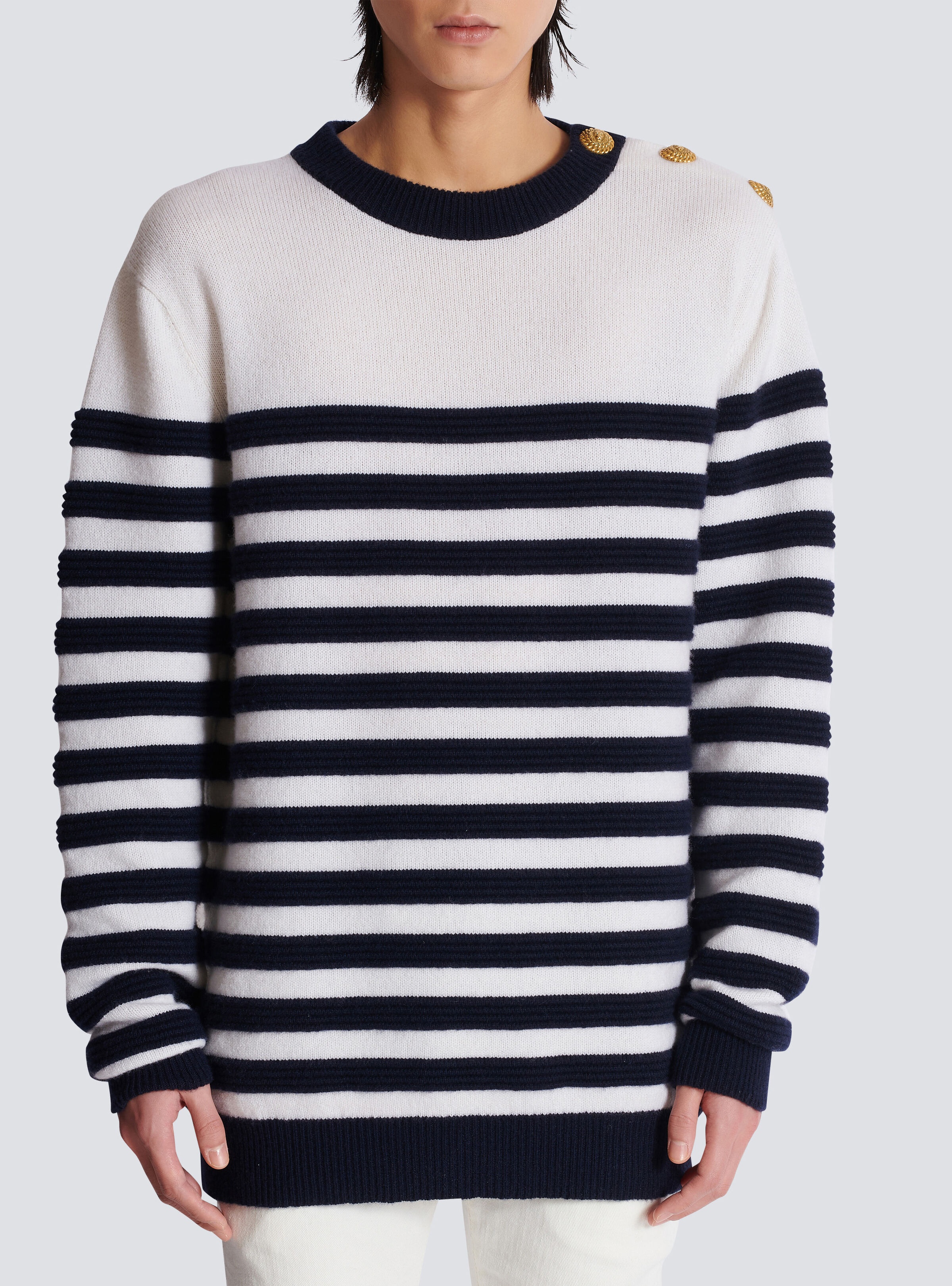 Striped cashmere jumper - 5