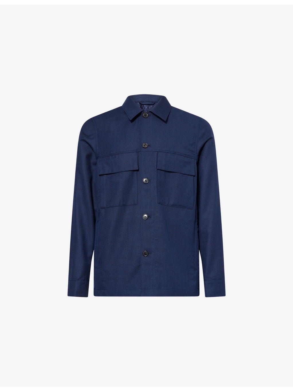 Relaxed-Fit Spread-Collar Wool Jacket - 1