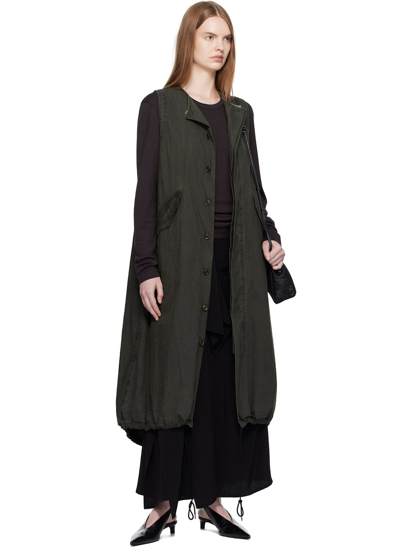 Y's Khaki Fishtail Midi Dress outlook
