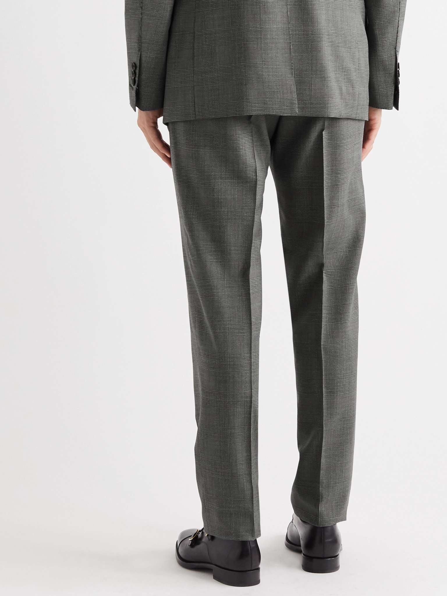 O'Connor Prince of Wales Checked Wool-Blend Suit Trousers - 4