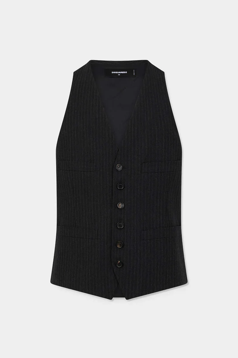 APRÈS SKI OVERSIZED PINSTRIPE VEST - 1