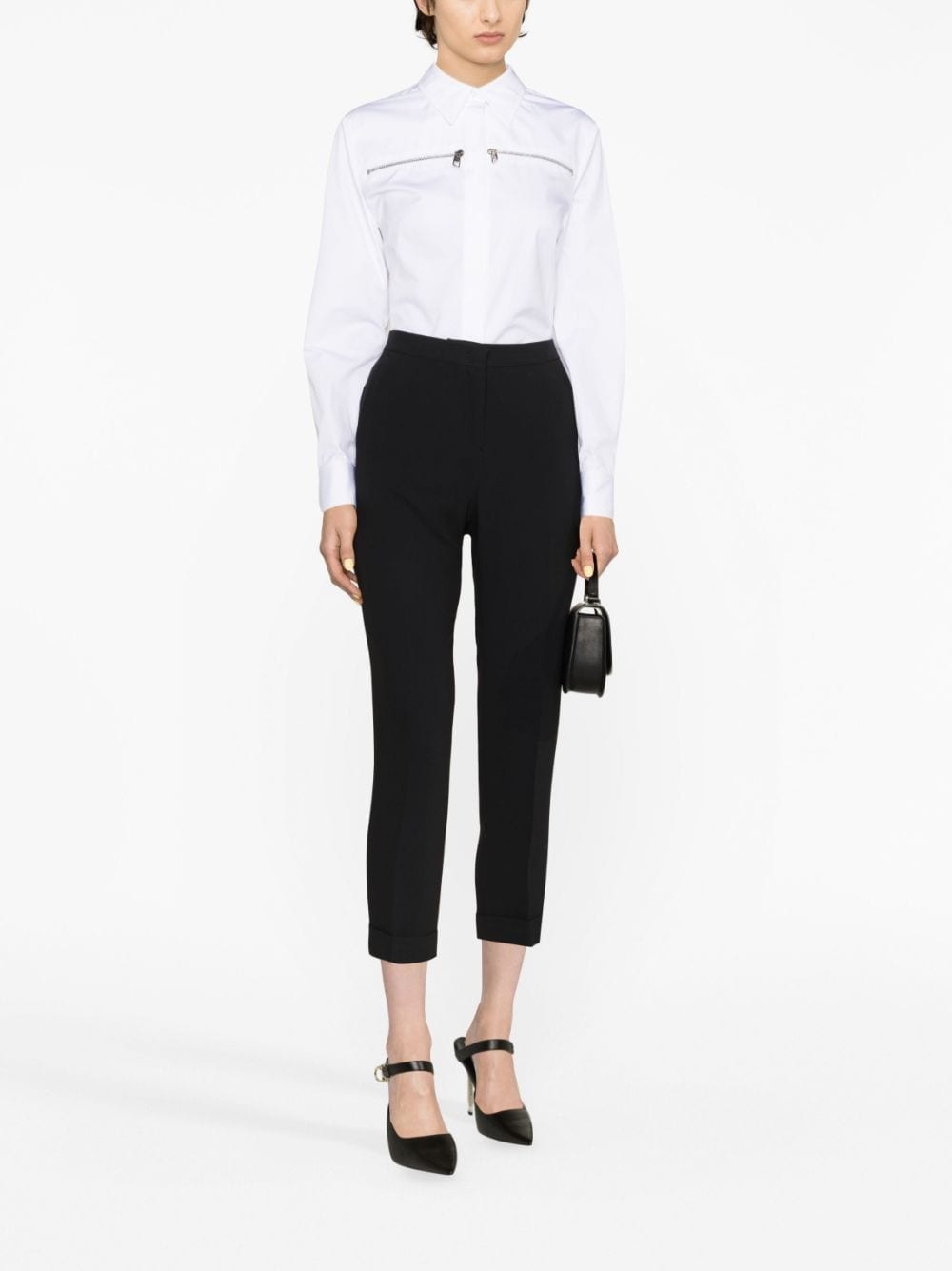 zip-embellished cotton shirt - 2