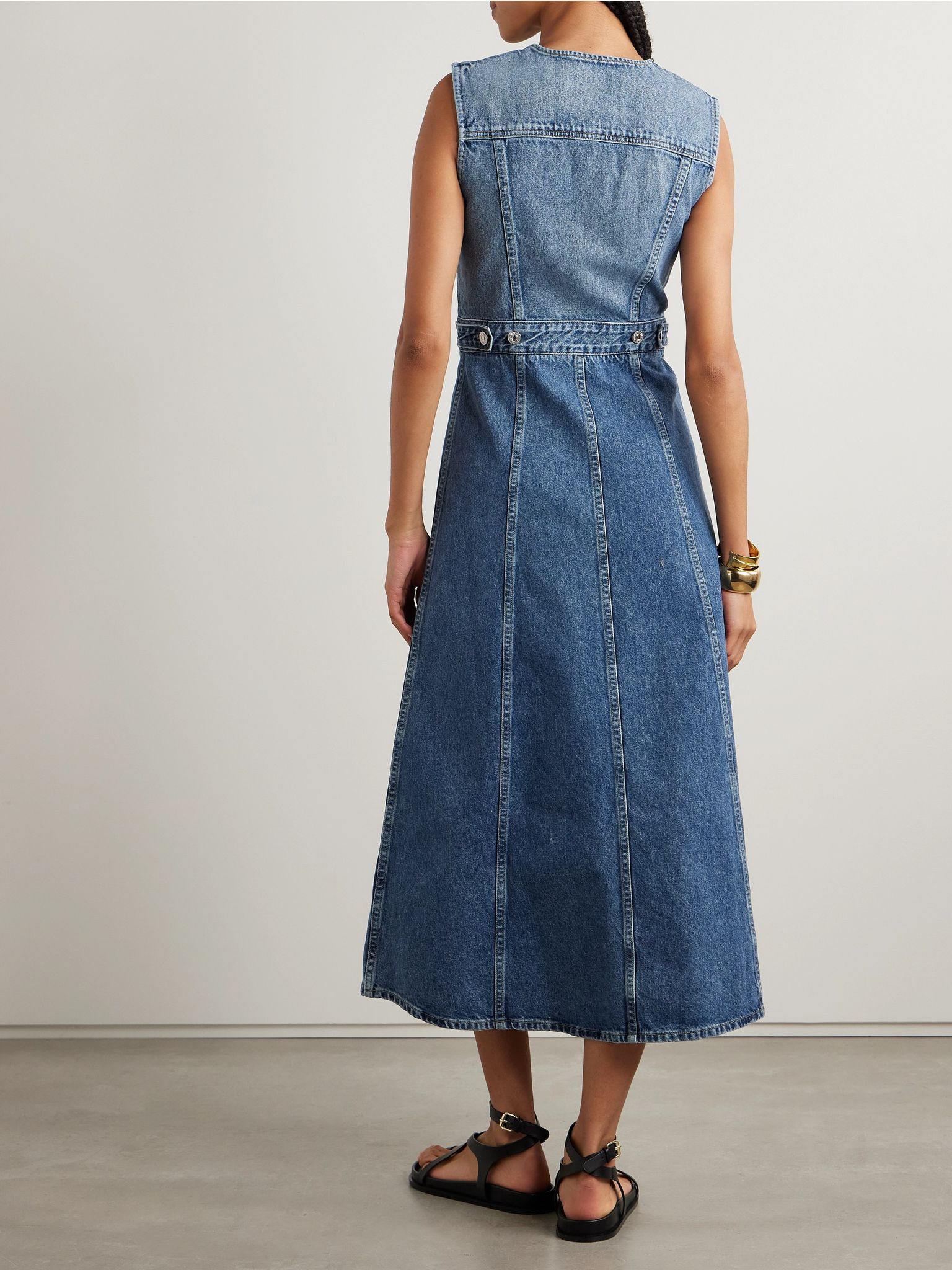 Idalene organic denim midi shirt dress Mid denim - 3