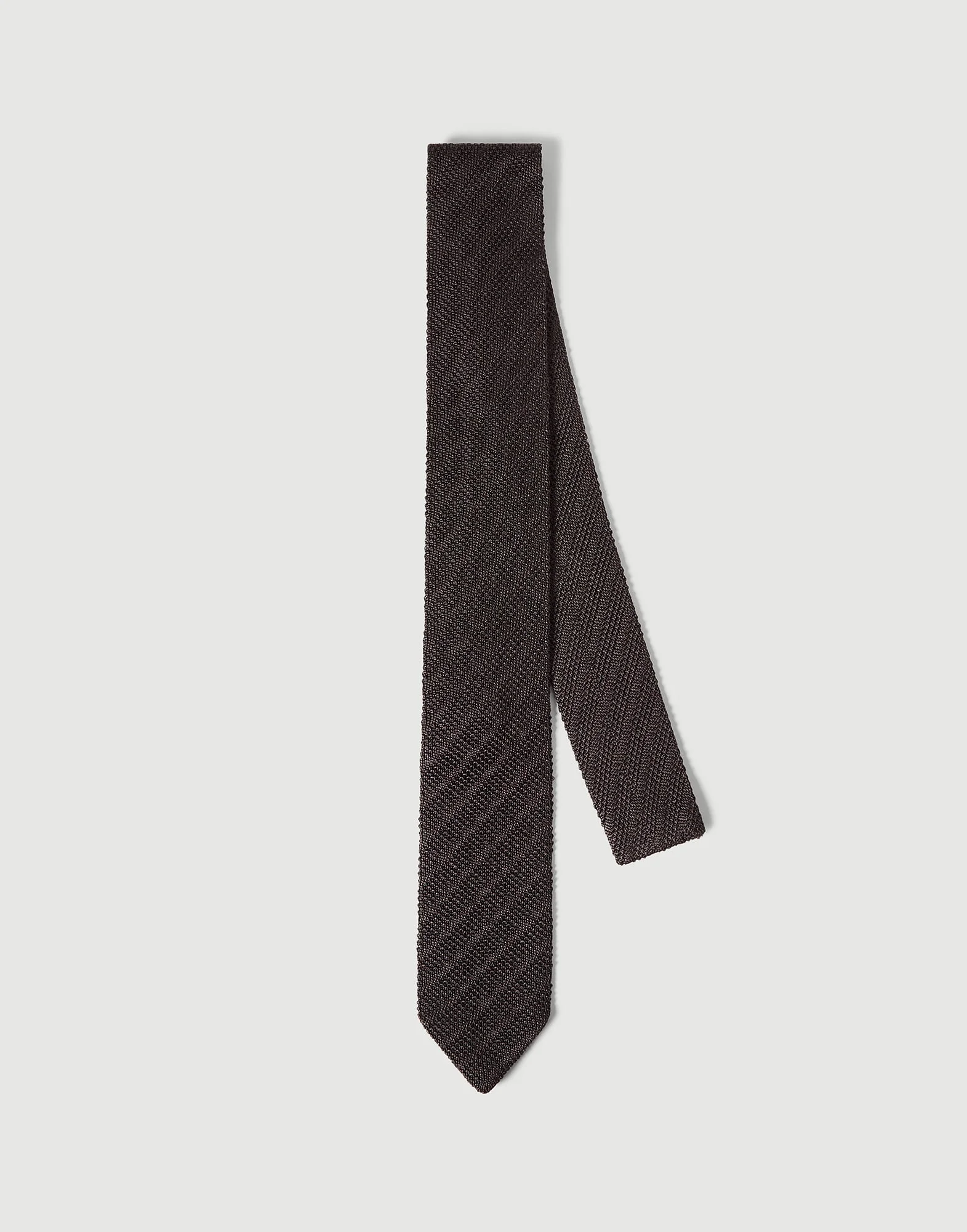 Textured silk tie - 1