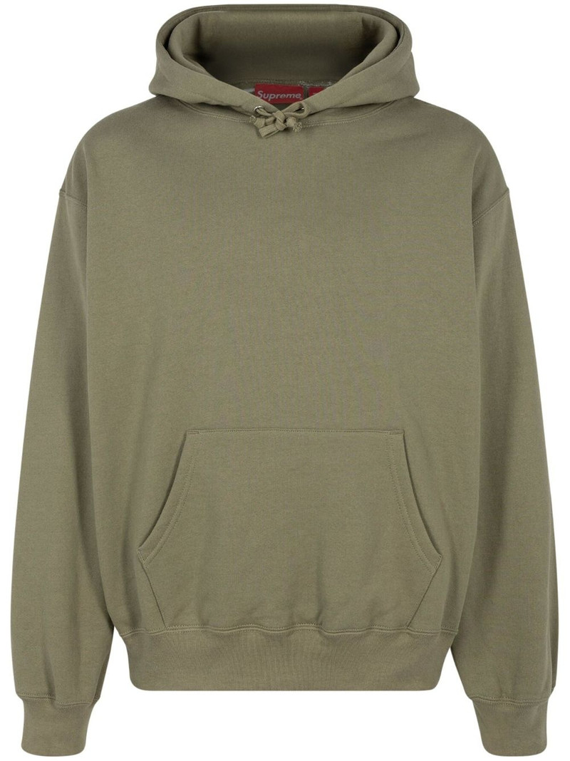 satin appliquÃ© "FW23 - Light Olive" hoodie 1