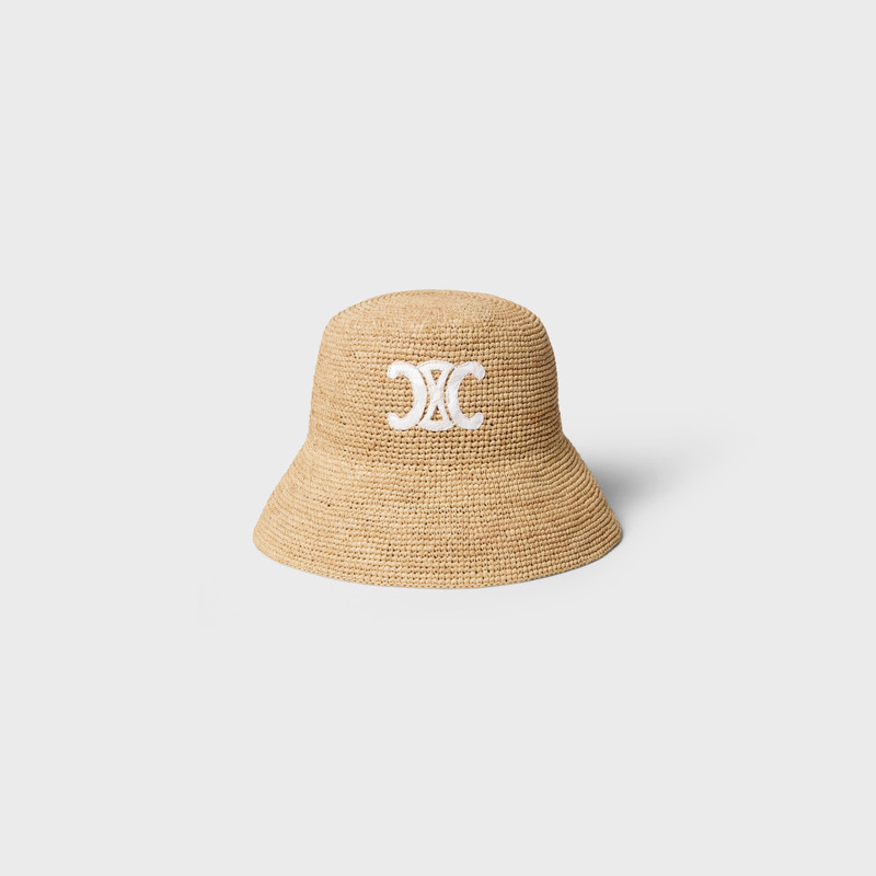triomphe bucket hat IN raffia 1