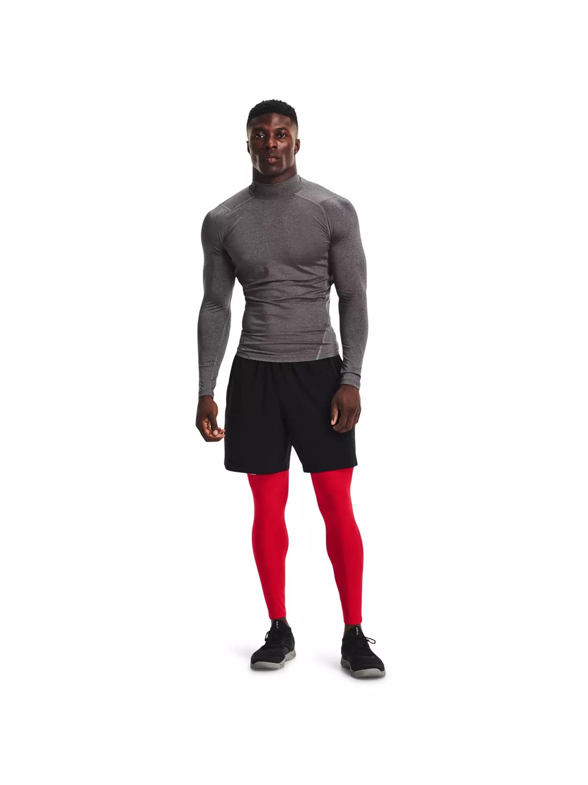 Men's HeatGear Armour Leggings - Red/White - 3