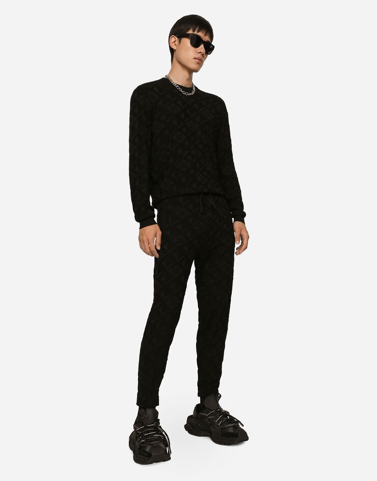 3D silk jacquard round-neck sweater - 3