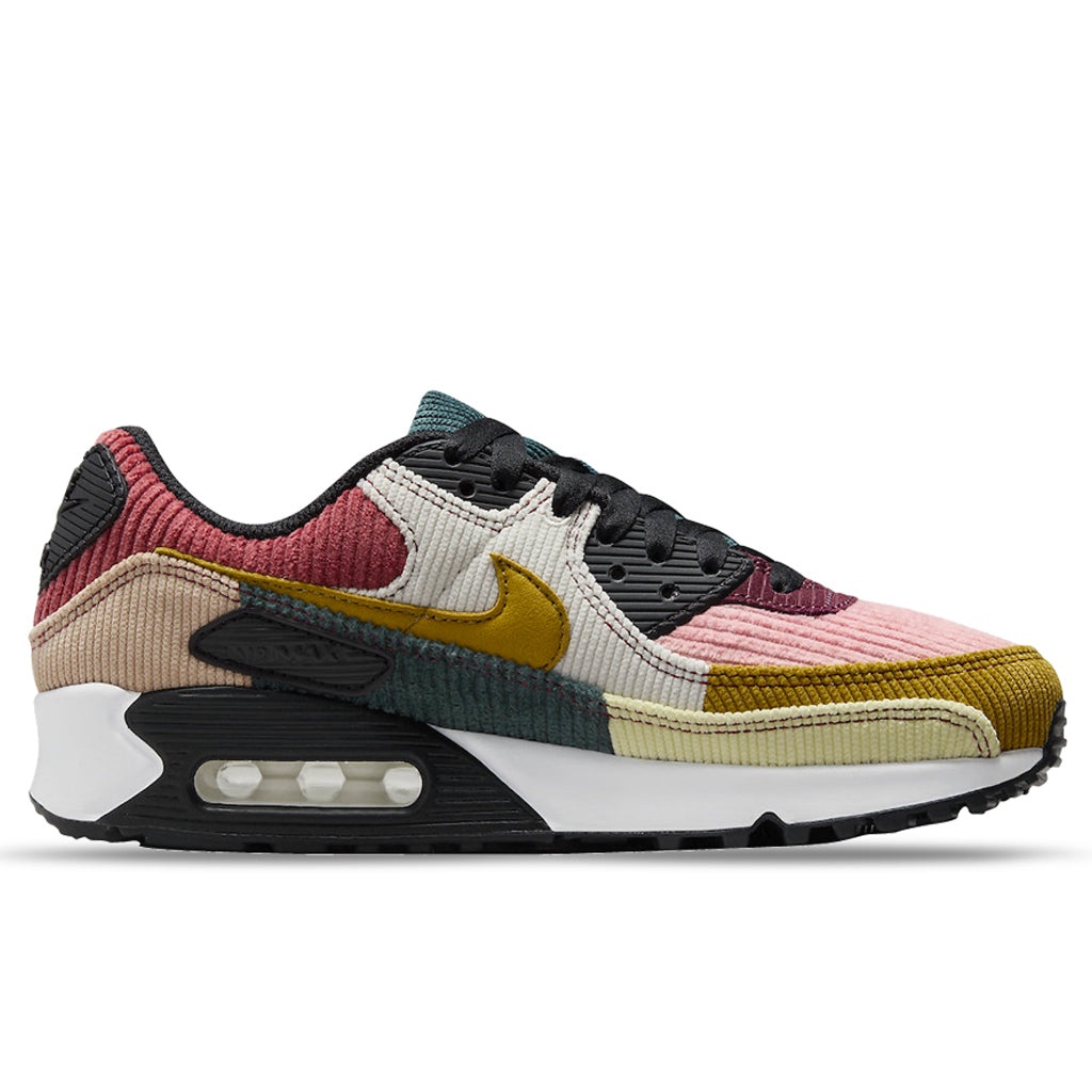 WOMEN'S AIR MAX 90 'MULTI-CORDUROY' - BLACK/BRONZINE/RED STARDUST - 1