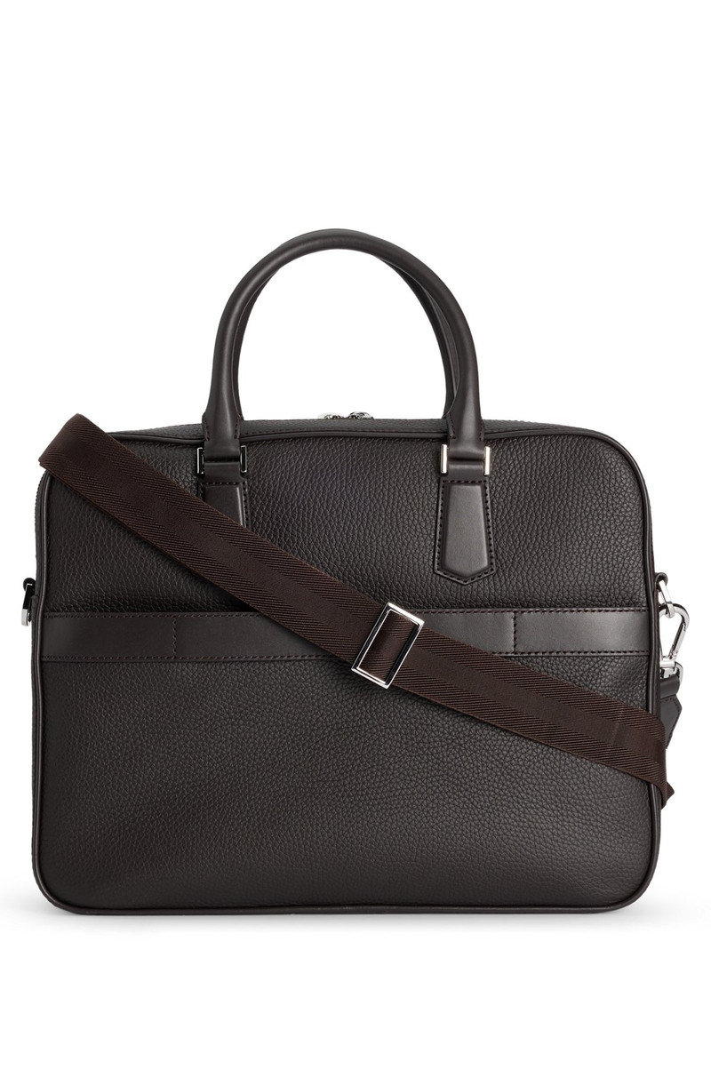 GRAINED ITALIAN-LEATHER DOCUMENT CASE WITH EMBOSSED LOGO 1