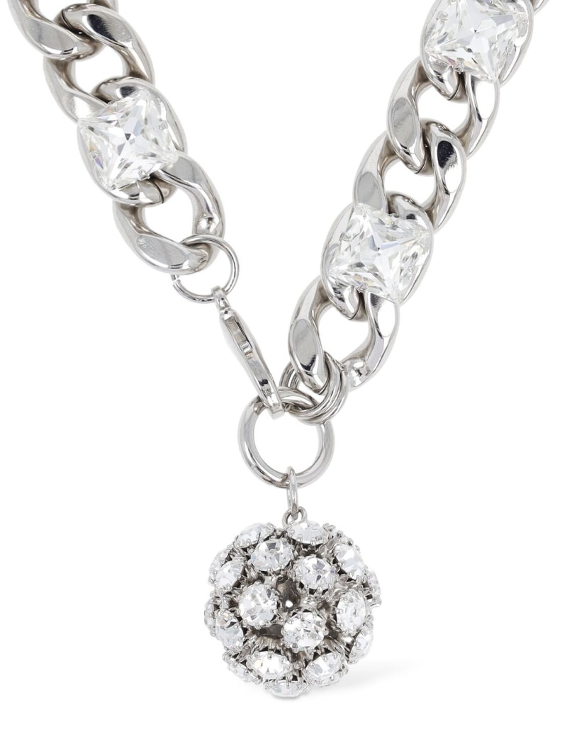 Chain crystal pendant necklace - 3