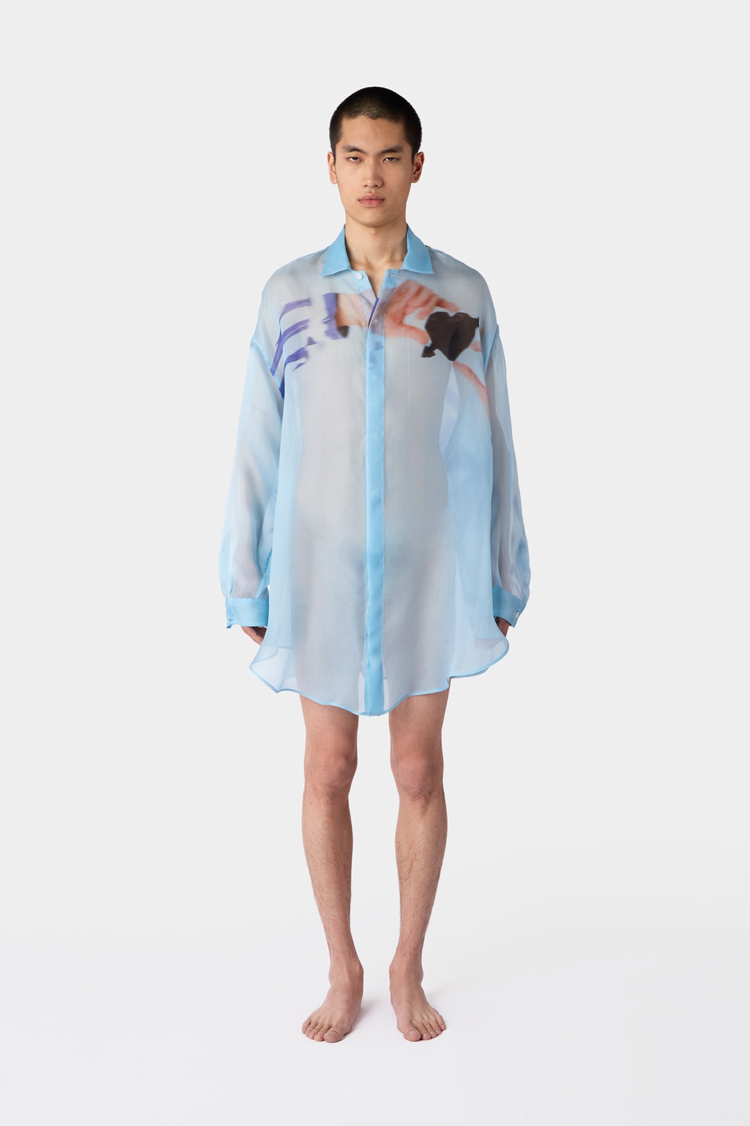 'CUORE DI PIETRA' MEGA OVER SHIRT / azure - 5