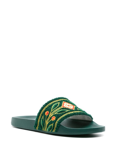 CASABLANCA embroidered terry-cloth slides outlook