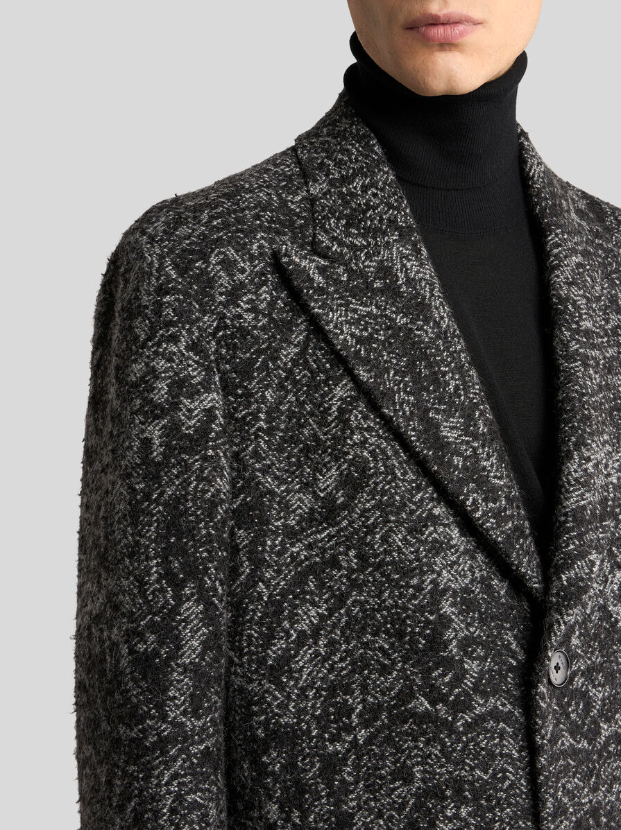 WOOL-BLEND JACQUARD COAT - 2