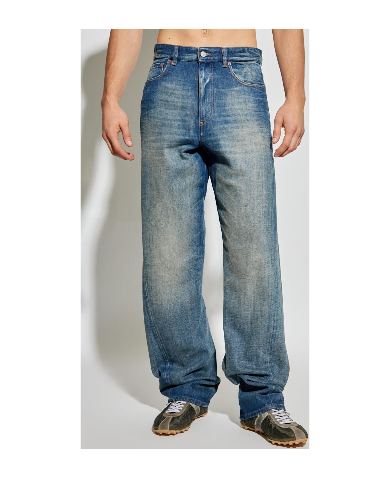 Light Blue Cotton Jeans - 3
