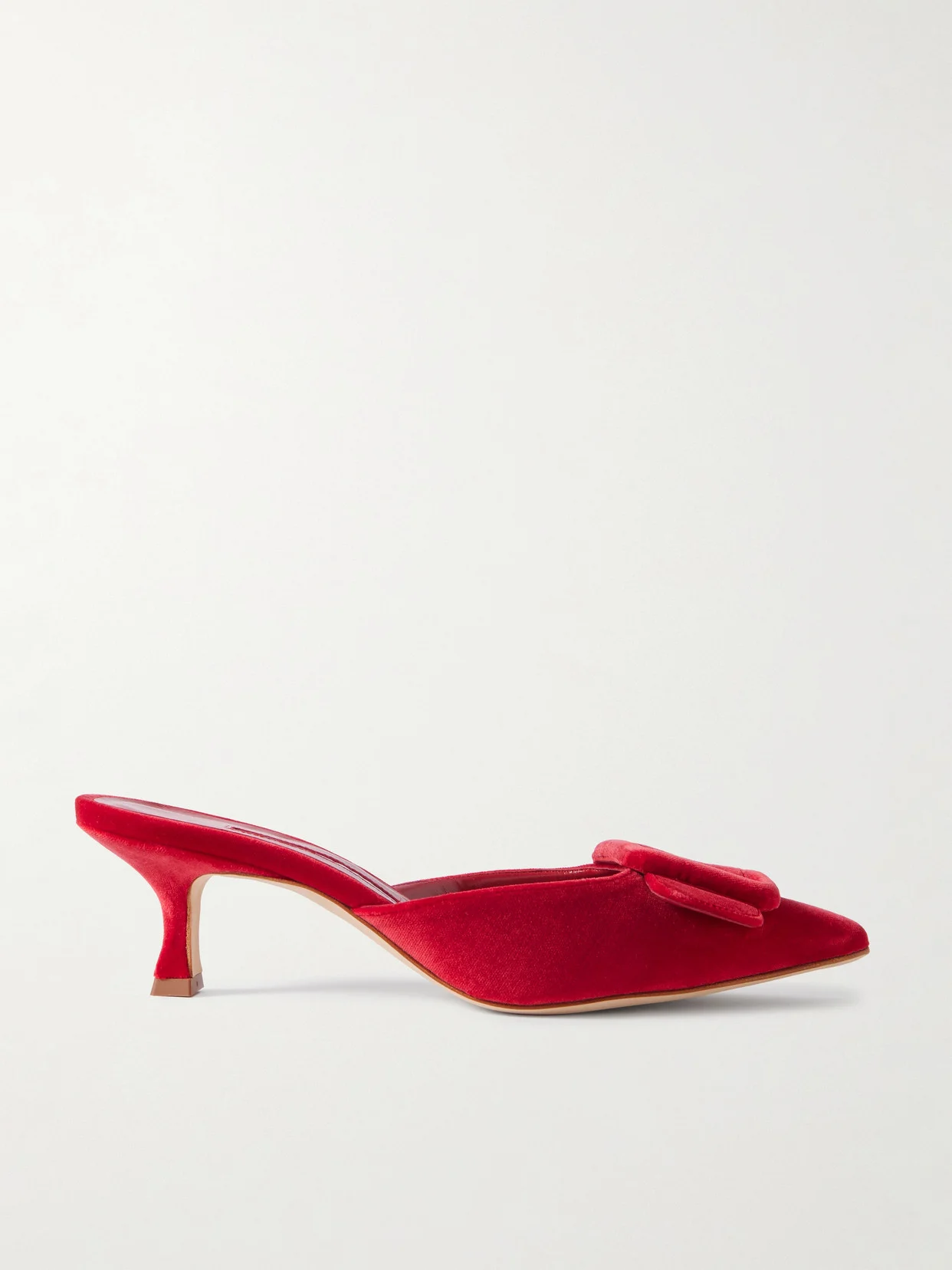 Maysale 50 Buckled Velvet Mules - 1