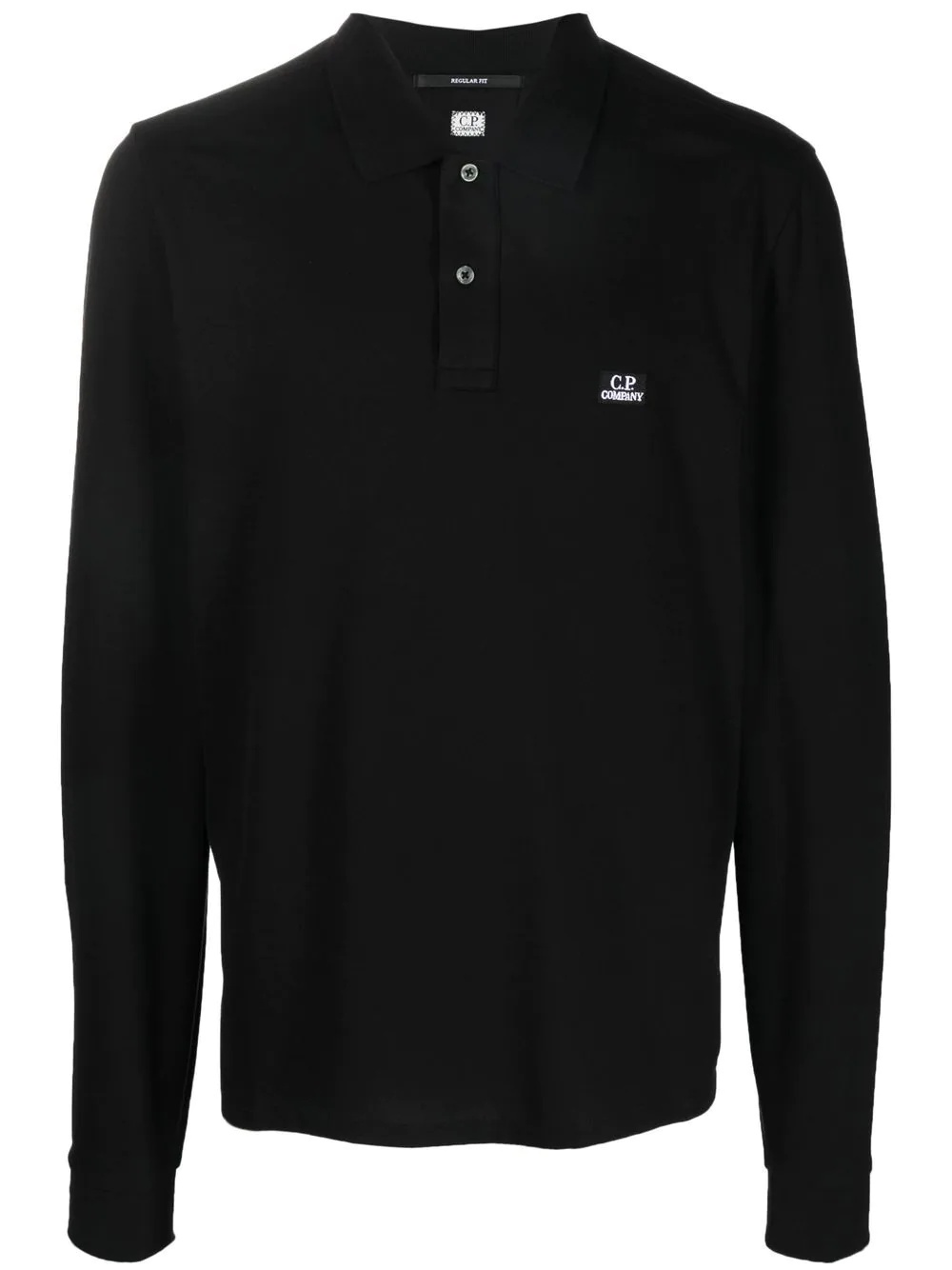 logo-patch long-sleeve polo shirt - 1