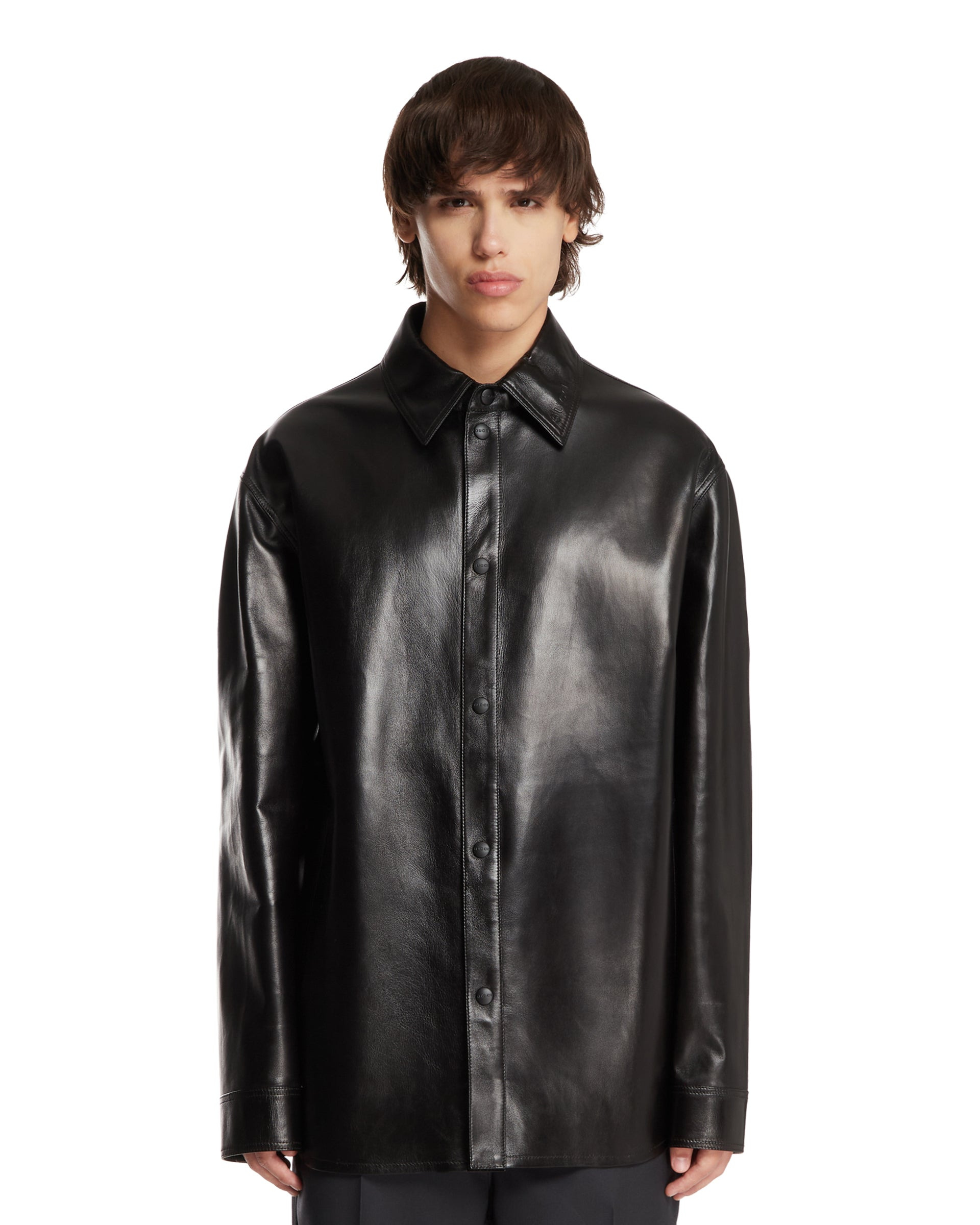Black Leather Shirt - 1