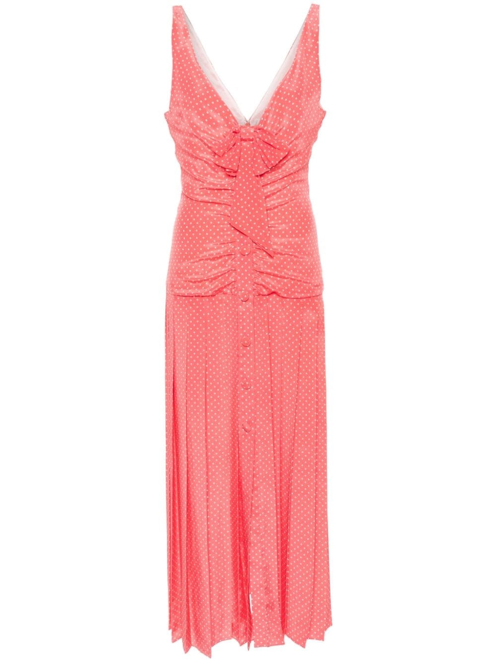 polka dot silk midi dress - 1