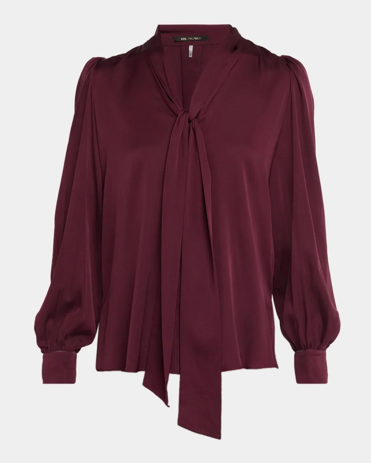 Selena Stretch-Silk Tieneck Blouse - 1