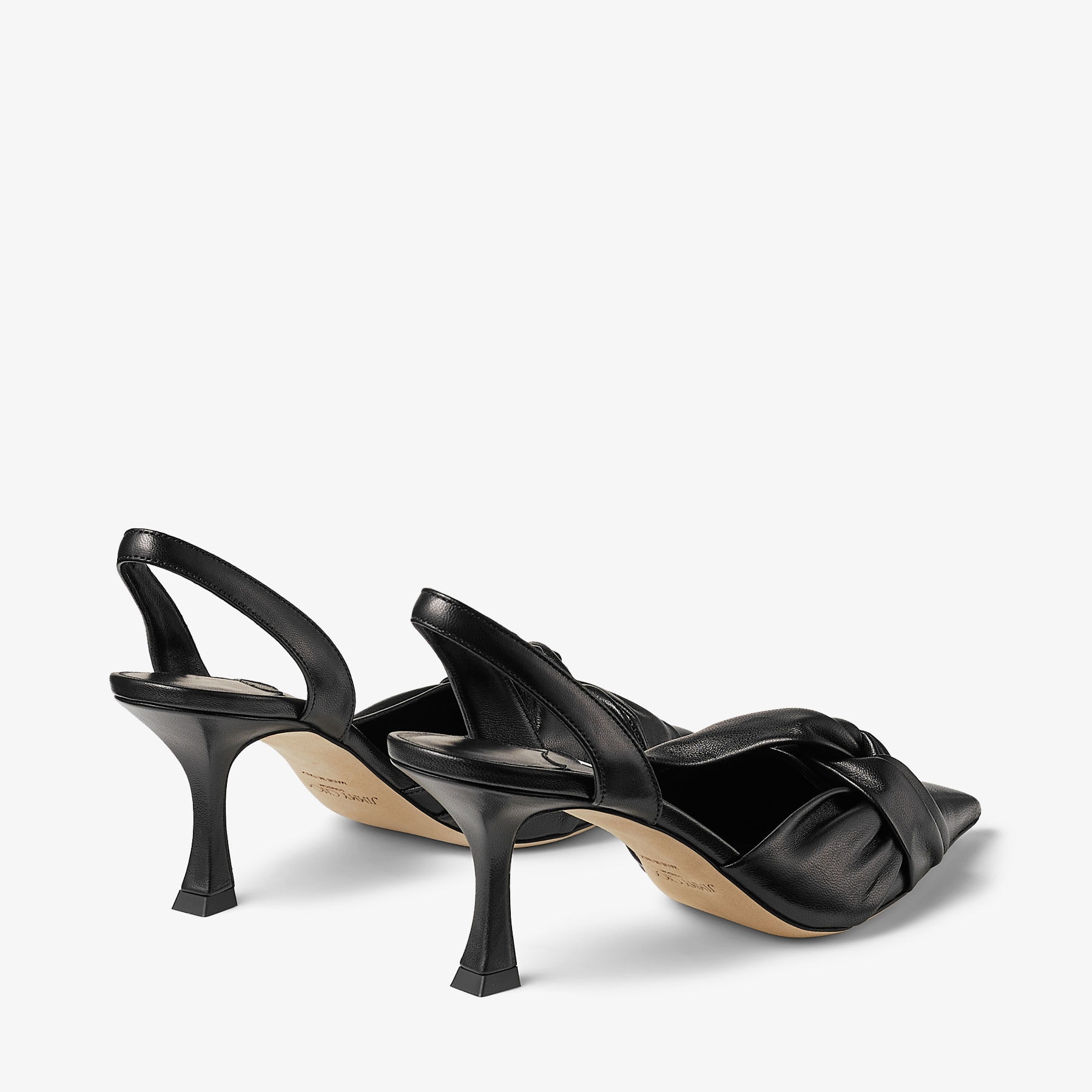 Hedera Sling Back 70 
Black Nappa Leather Sling Back Pumps - 5