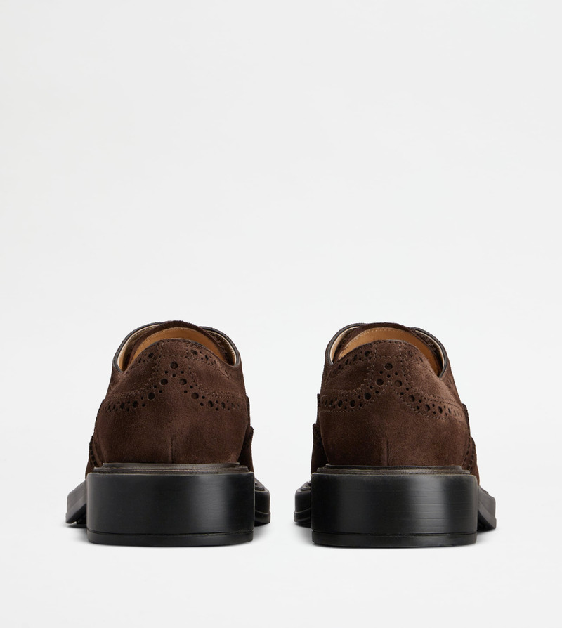 Tod's LACE-UPS IN SUEDE - BROWN outlook